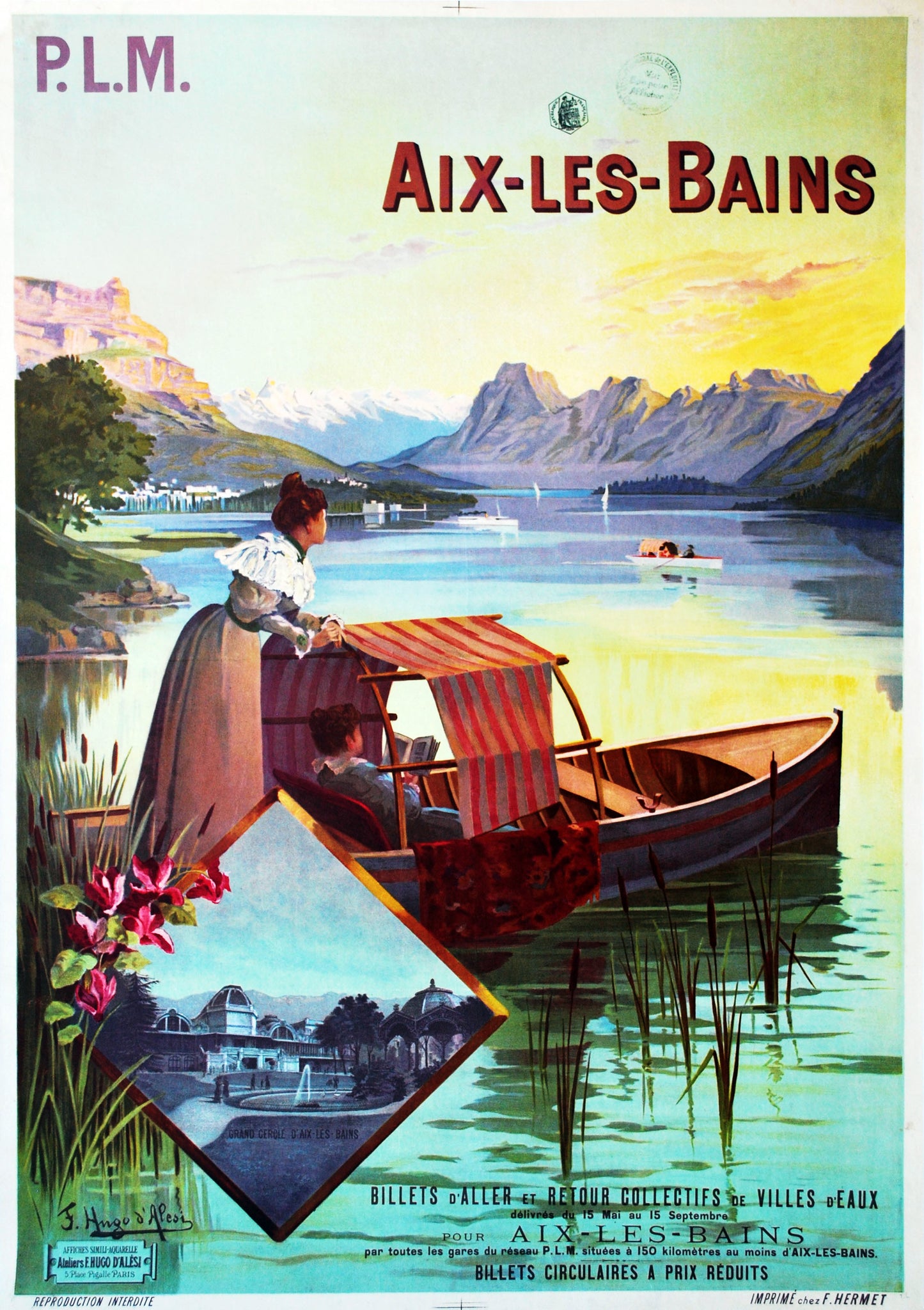 Serenity on Lac du Bourget – Vintage Aix-les-Bains Travel Poster Reproduction
