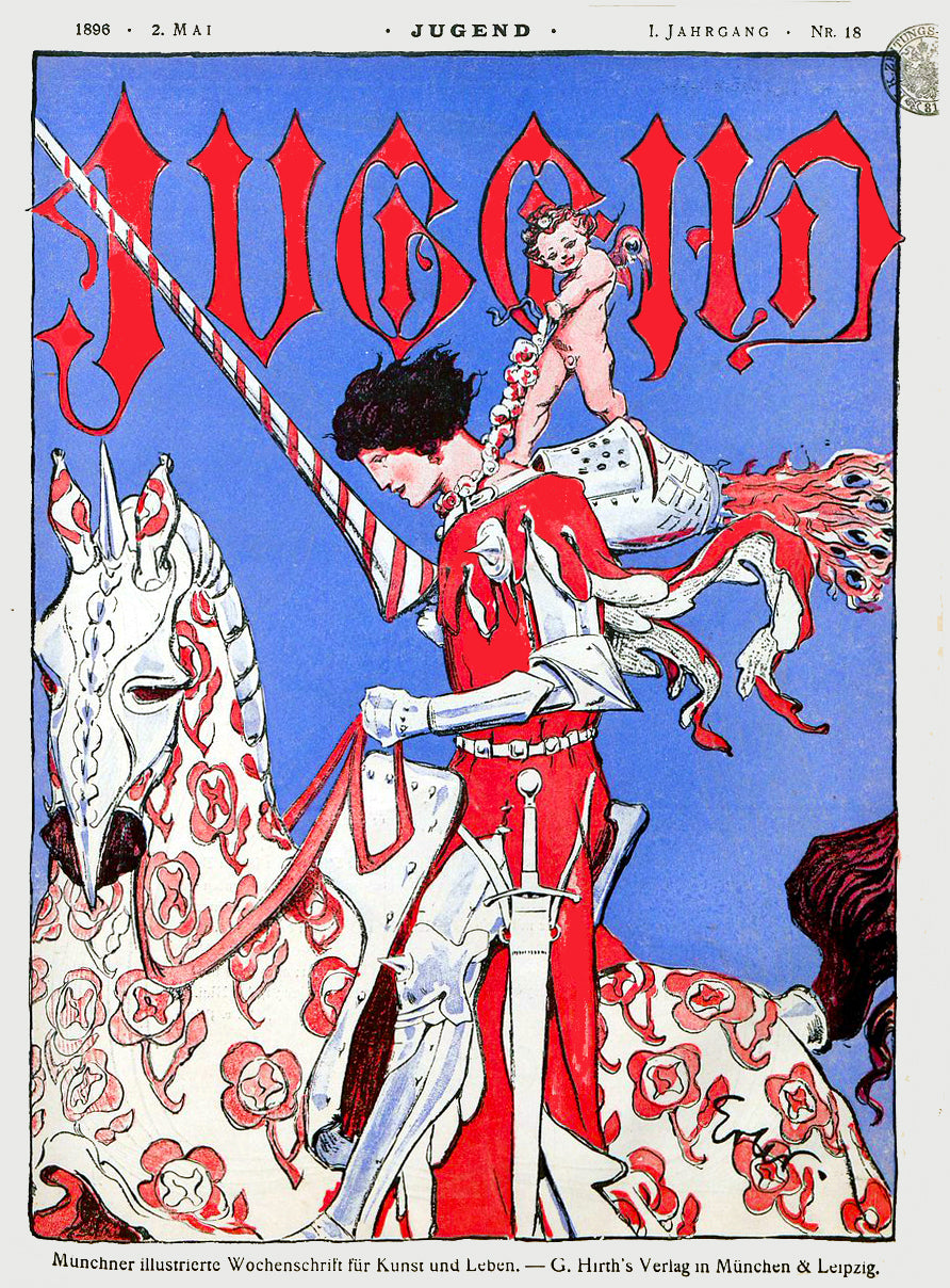 The Knight of Jugend – 1896 Noble Vintage Reproduction from the Dawn of German Art Nouveau RE417642