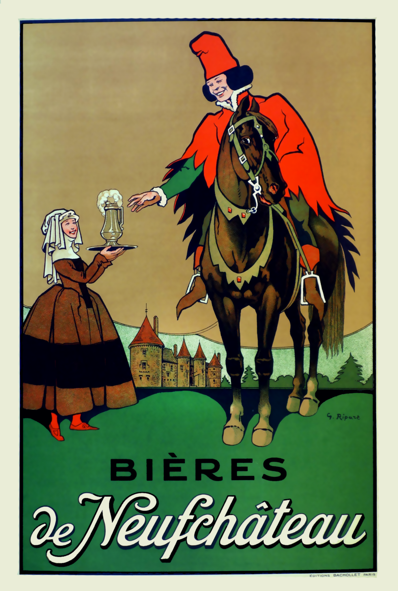 Vintage French Brewery Advertising Poster Artist: G. Ripart RE432263