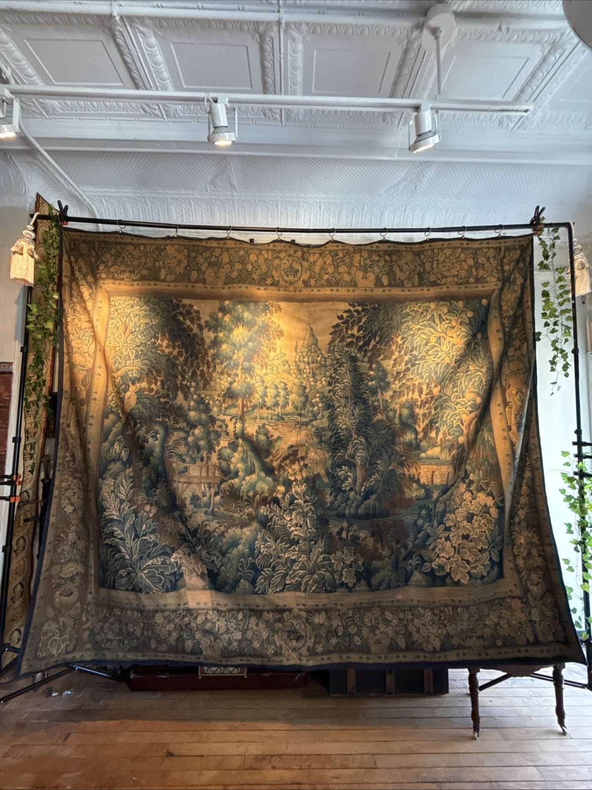 Serene Drab and Brown Woodland Tapestry: A Peaceful Landscape of Trees, Streams, and Classical Elegance RE237009
