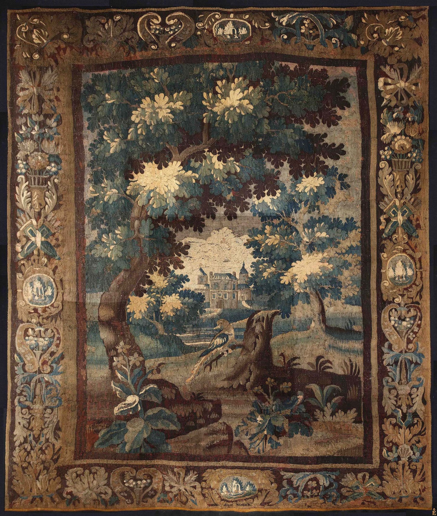 Gorgeous Vertical French Verdure Tapestry Spot On Reproduction RE606509