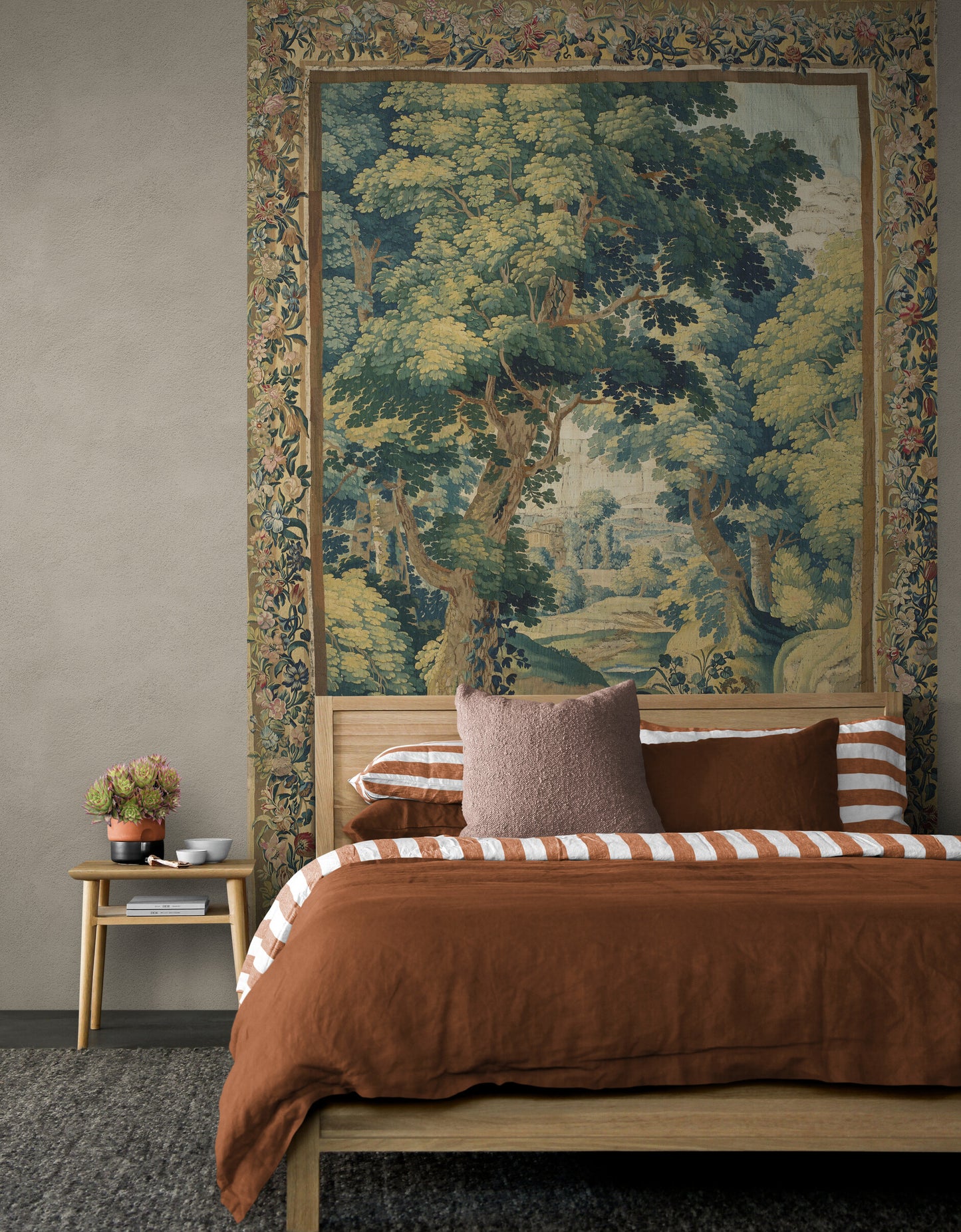 Absolutely Gorgeous Ultra Rare French Verdure Tapestry Design Woven Tapestry and Fabric Print Option RE413808