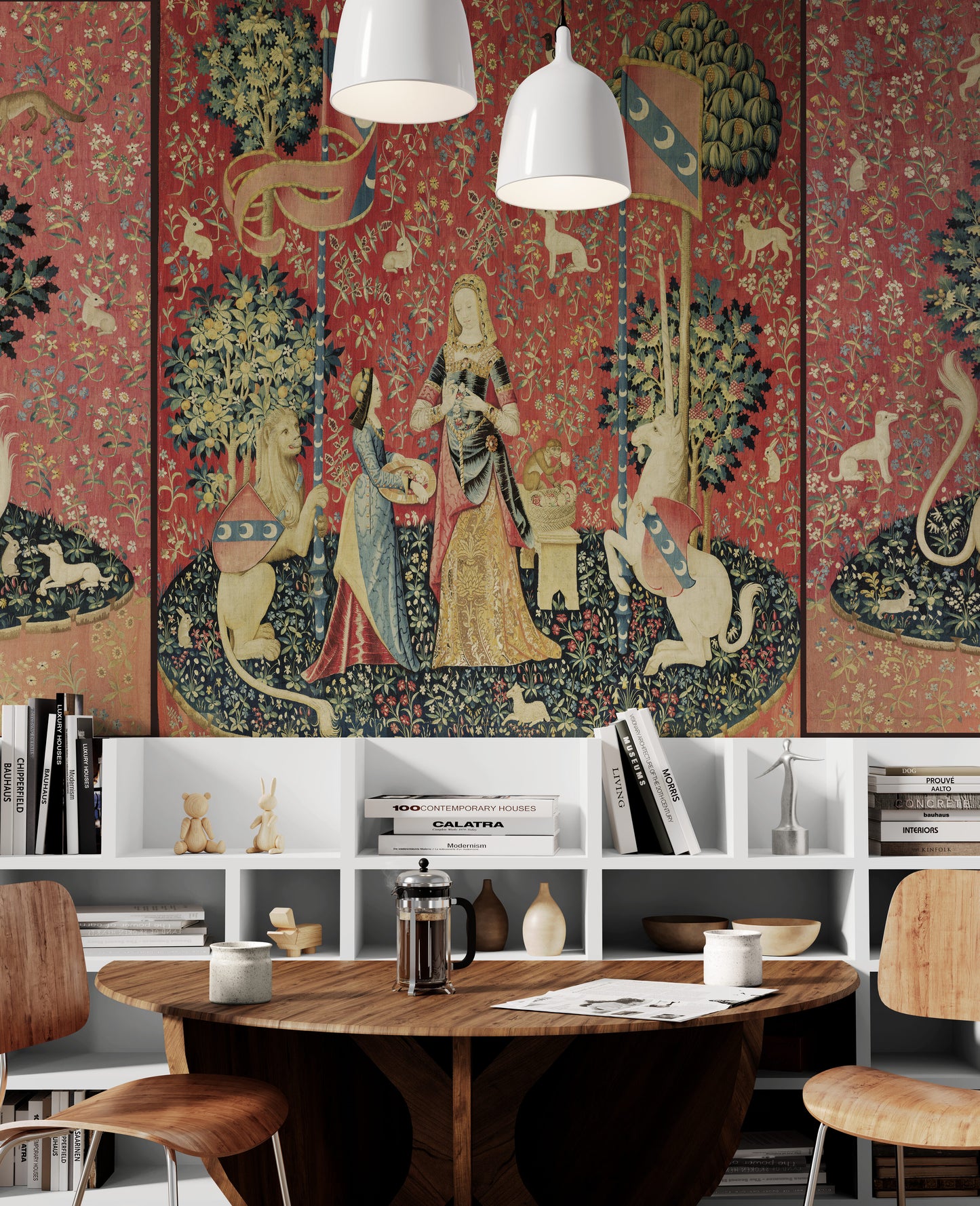 Mesmerizing Medieval Tapestry Lady and the Unicorn "Sense of Smell" Choice of Woven Tapestry or Fabric Print RE185838