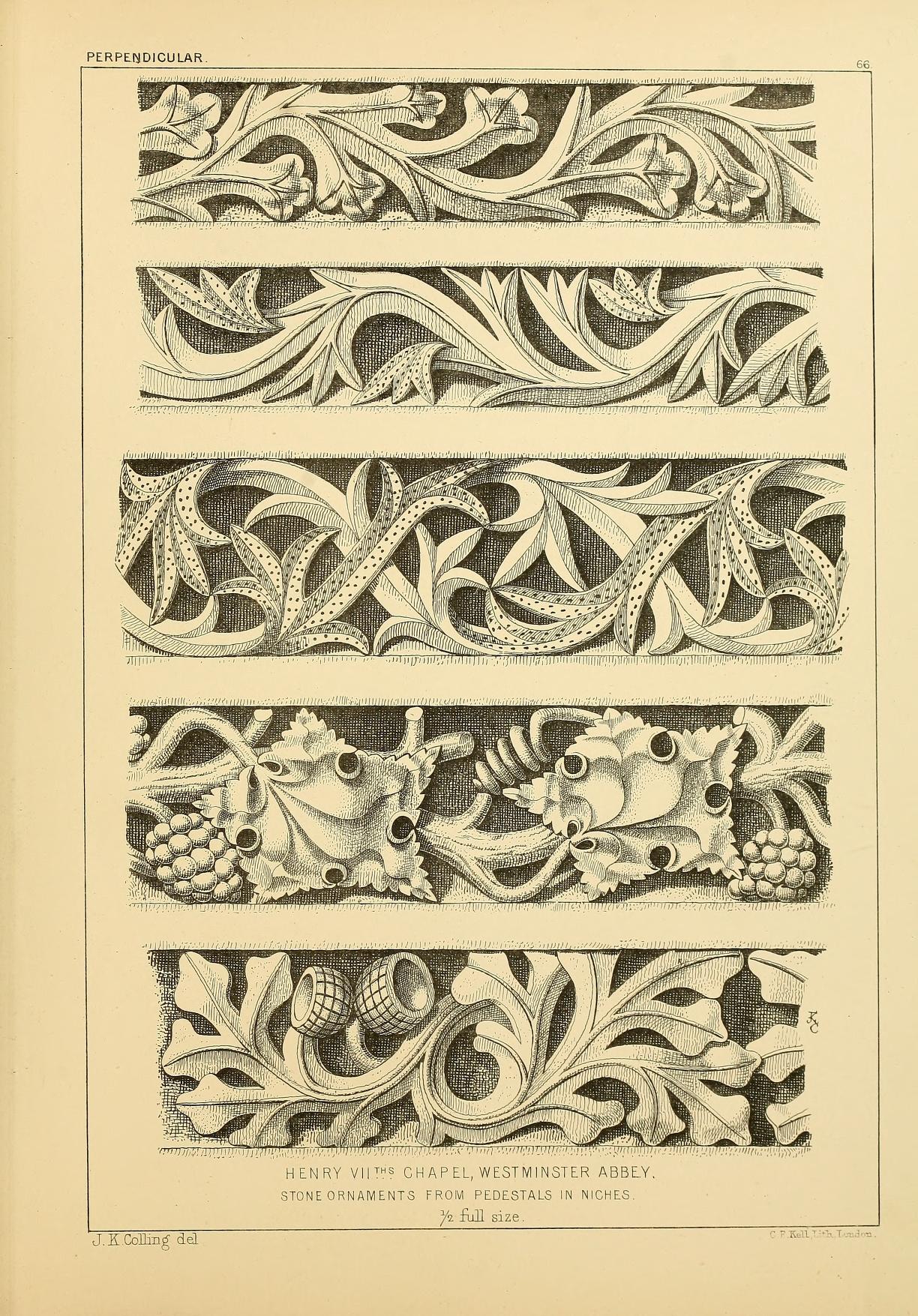 The Original English Medieval Foliage Designs (1874 Gothic Ornament Book)