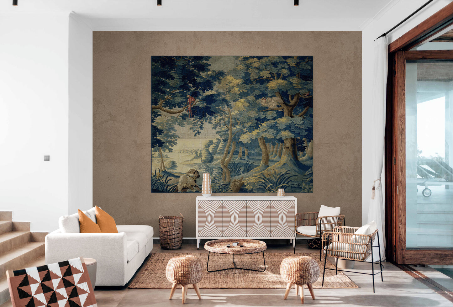 Simply Wonderful Relaxing HUGE Landscape French Verdure Tapestry Woven and Print Option RE975922