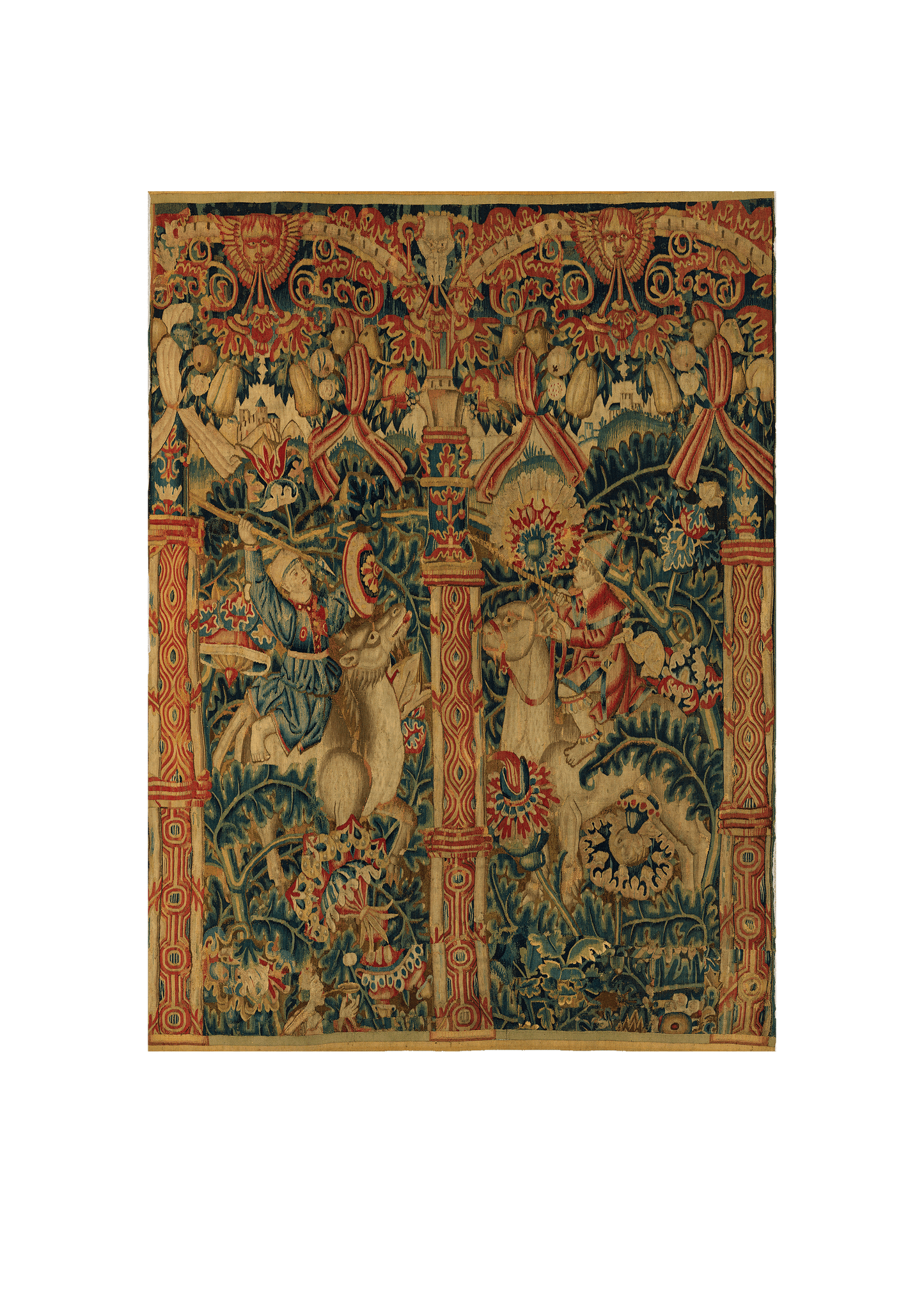 The Chivalric Hunt: A 16th-Century Flemish Tapestry of Myth and Majesty RE135484