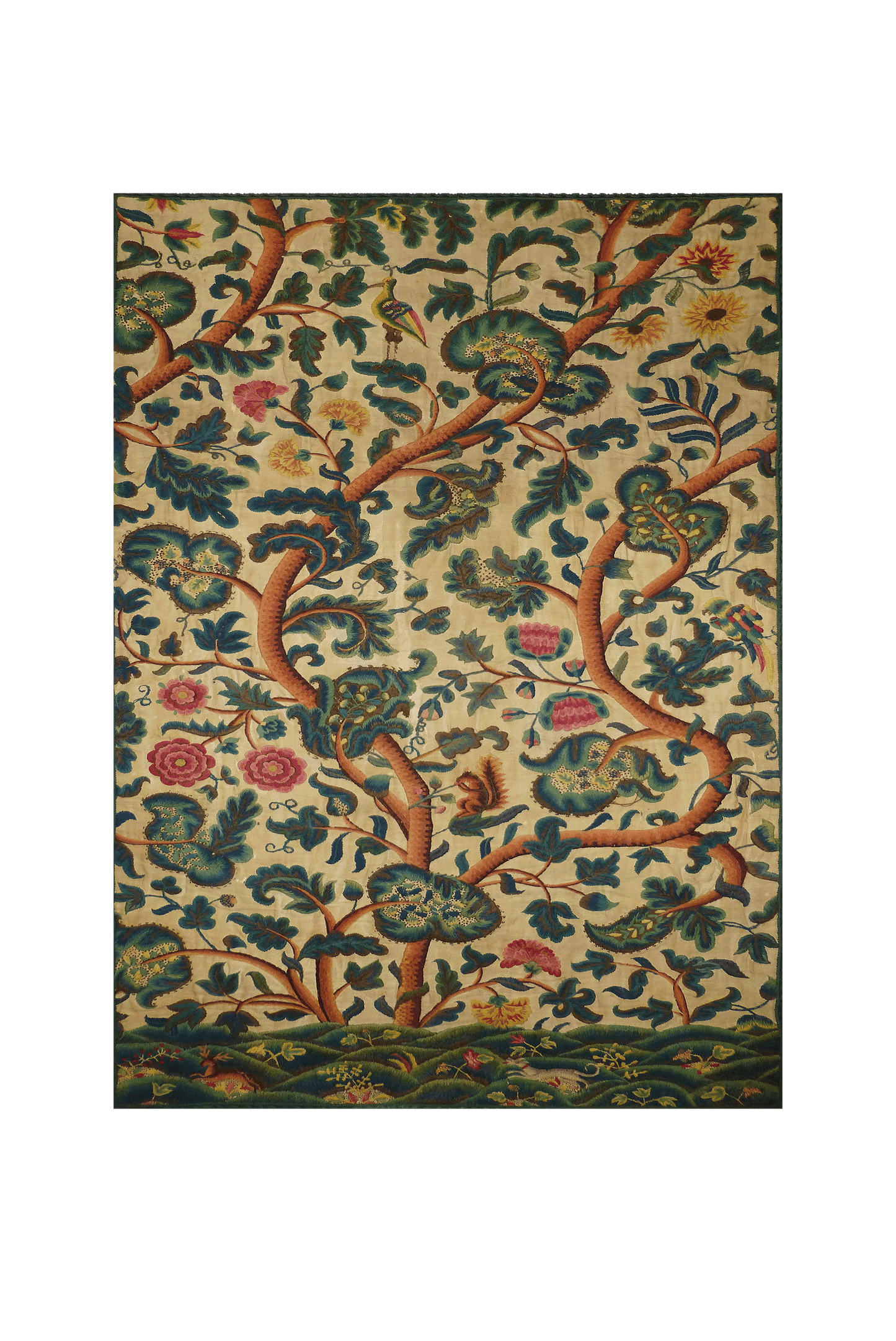 Jacobean Drapery Botanical Masterpiece: The Timeless Allure of 18th-Century Floral TapestryRE507491