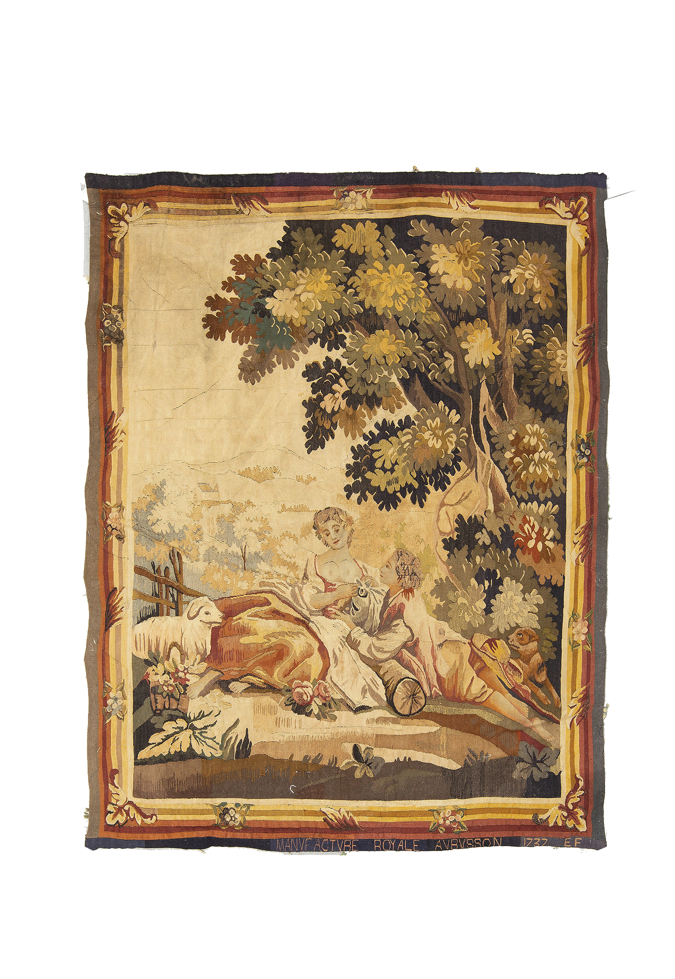 Pastoral Serenity: A Rococo Aubusson Tapestry from 1732 RE663741