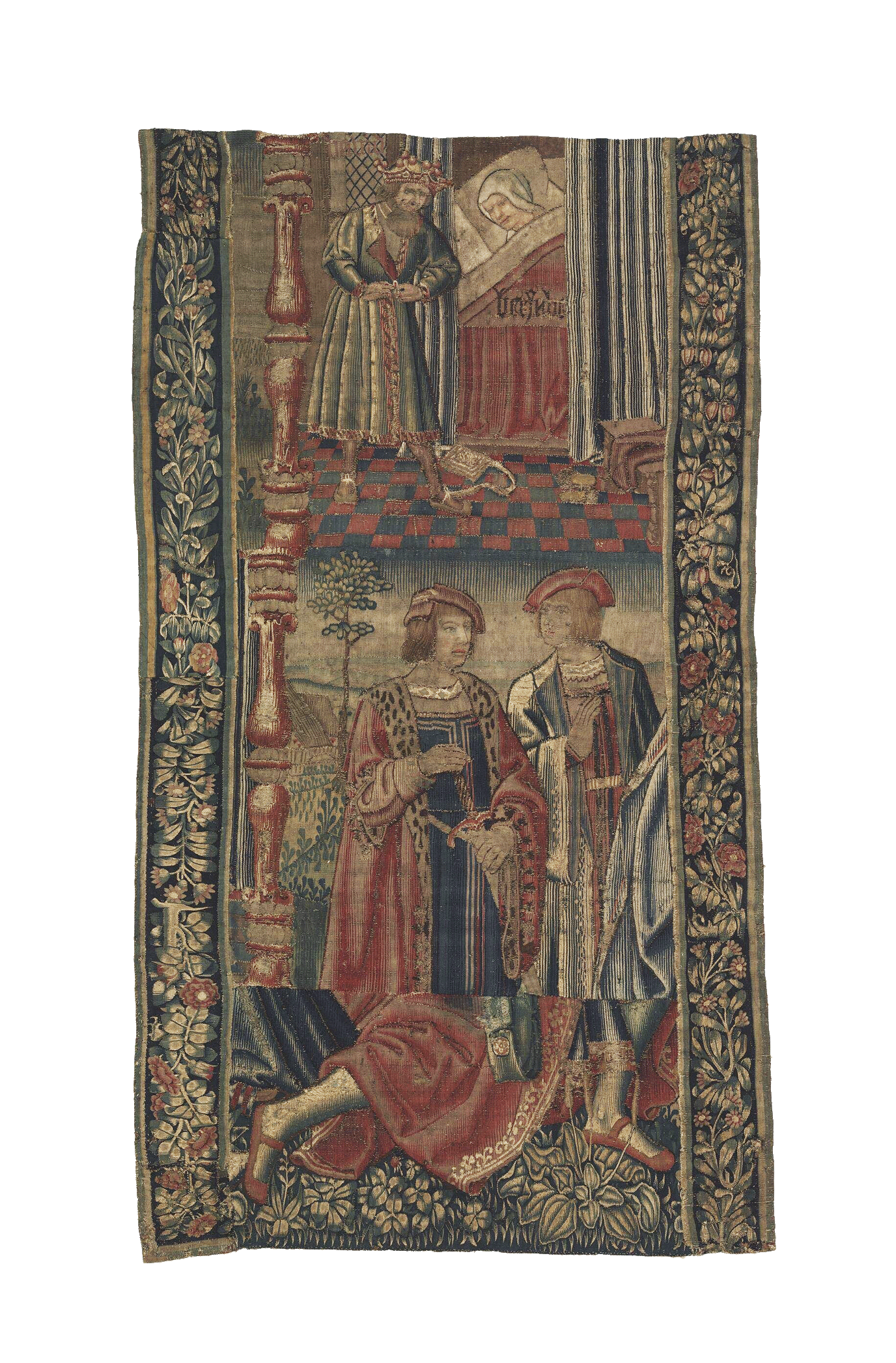 Majesty of the Medieval Court: A Richly Detailed Tapestry Reproduction RE844138