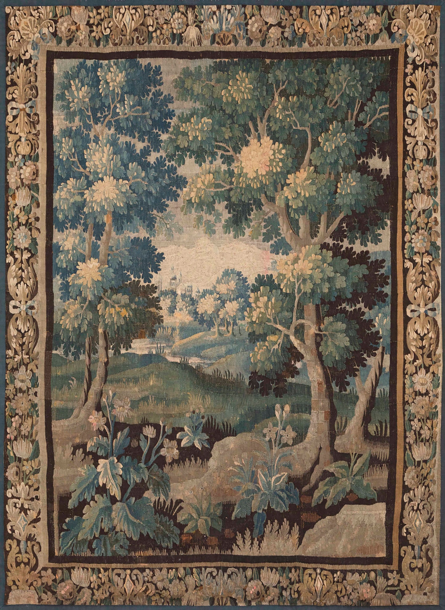 The Verdant Manor Grove Tapestry Reproduction — Historic European Woodland Wall Hanging for English Country House Interiors RE022970
