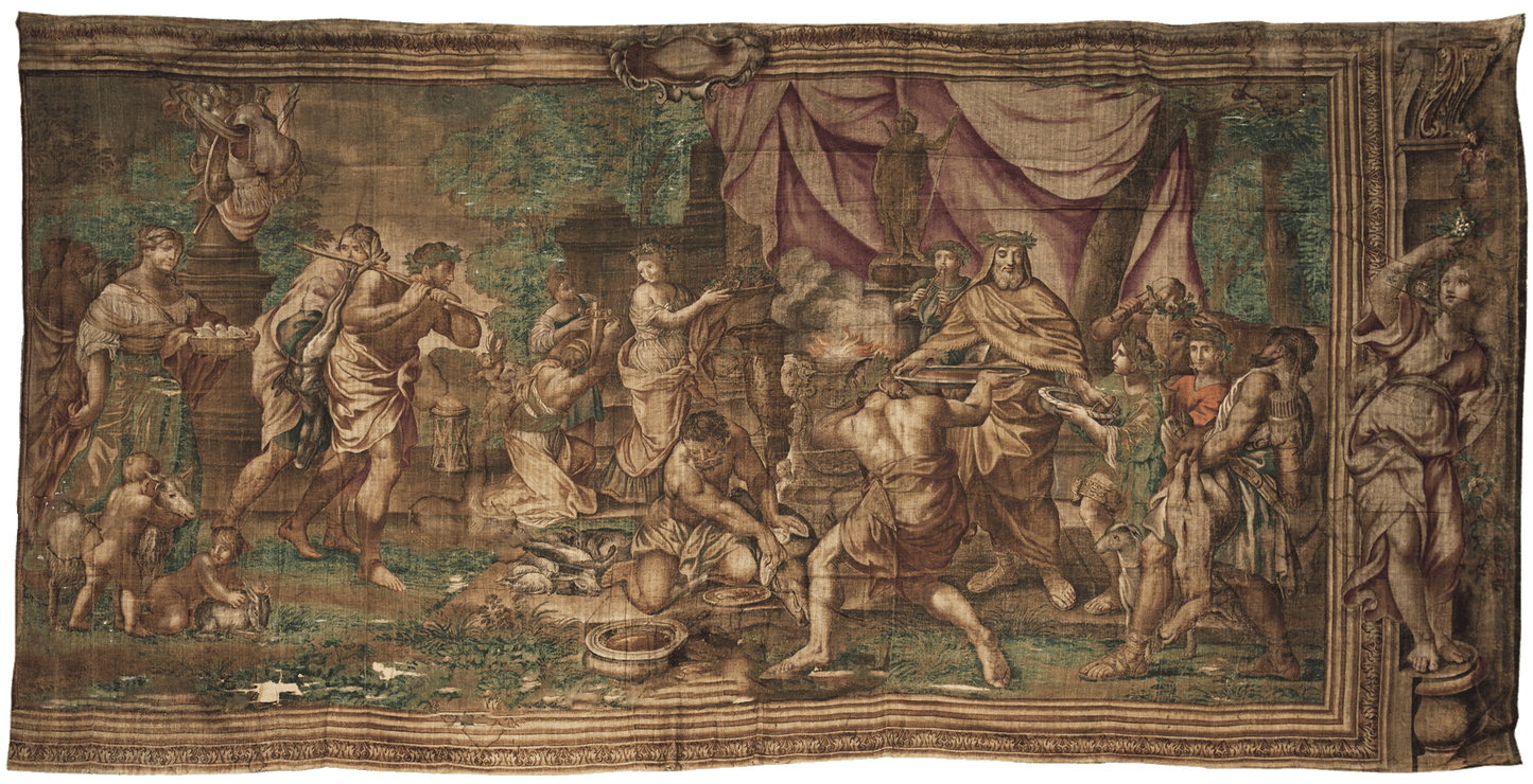 Superb Historical Tapestry Reproduction in Natural Fiber RE070591