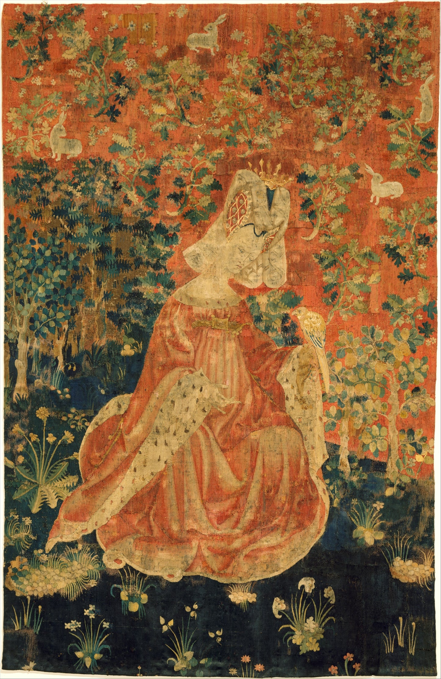 Medieval Lady Holding a Falcon A Portrait of Nobility RE286615