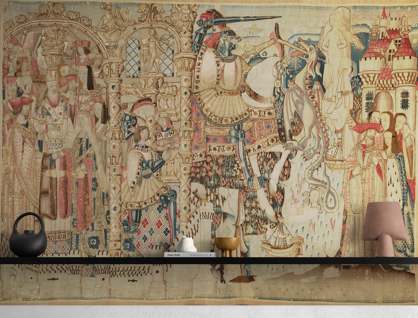 Medieval Woven Tapestry & Print Option Story of Perseus and Andromeda RE418820