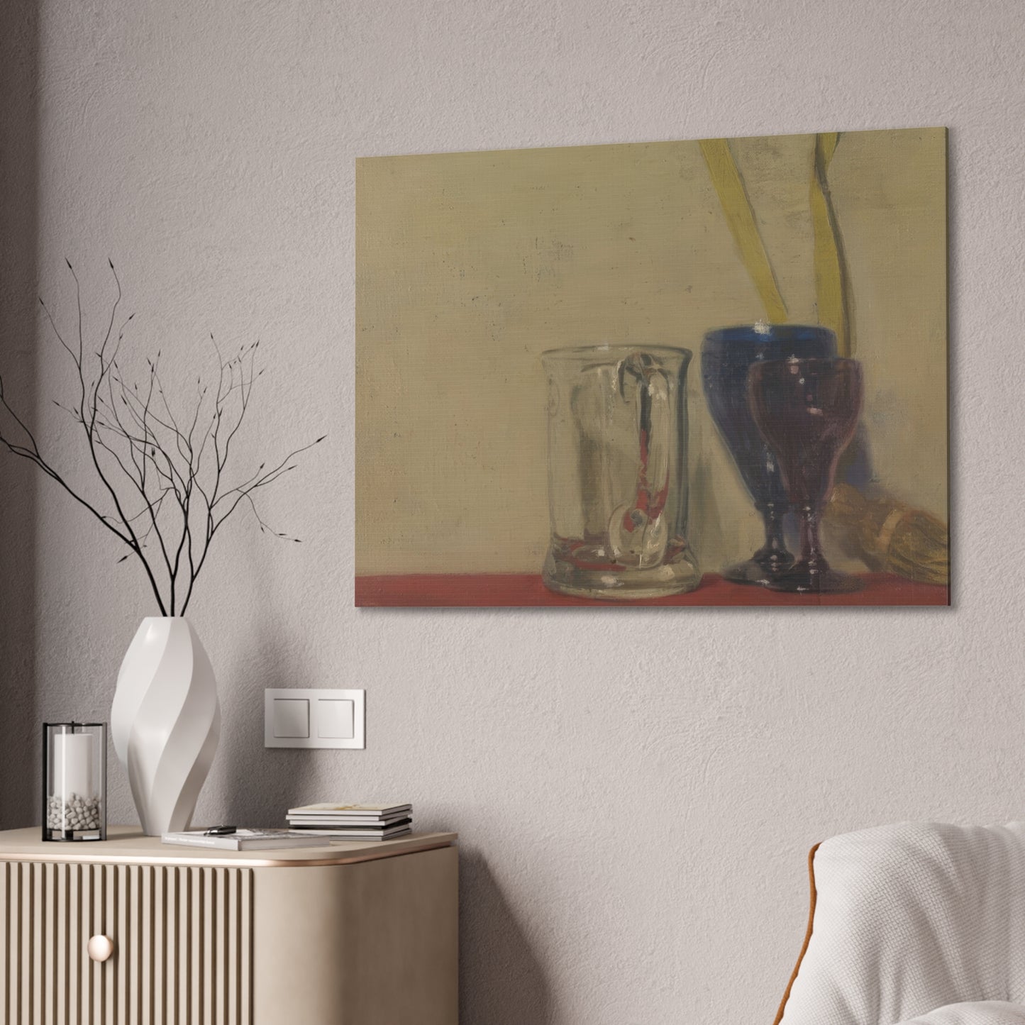 A Pair of Glasses. A World of Taste. Sir William Nicholson’s “Glasses” (ca. 1919), now exquisitely rendered on stretched canvas by Romantic English
