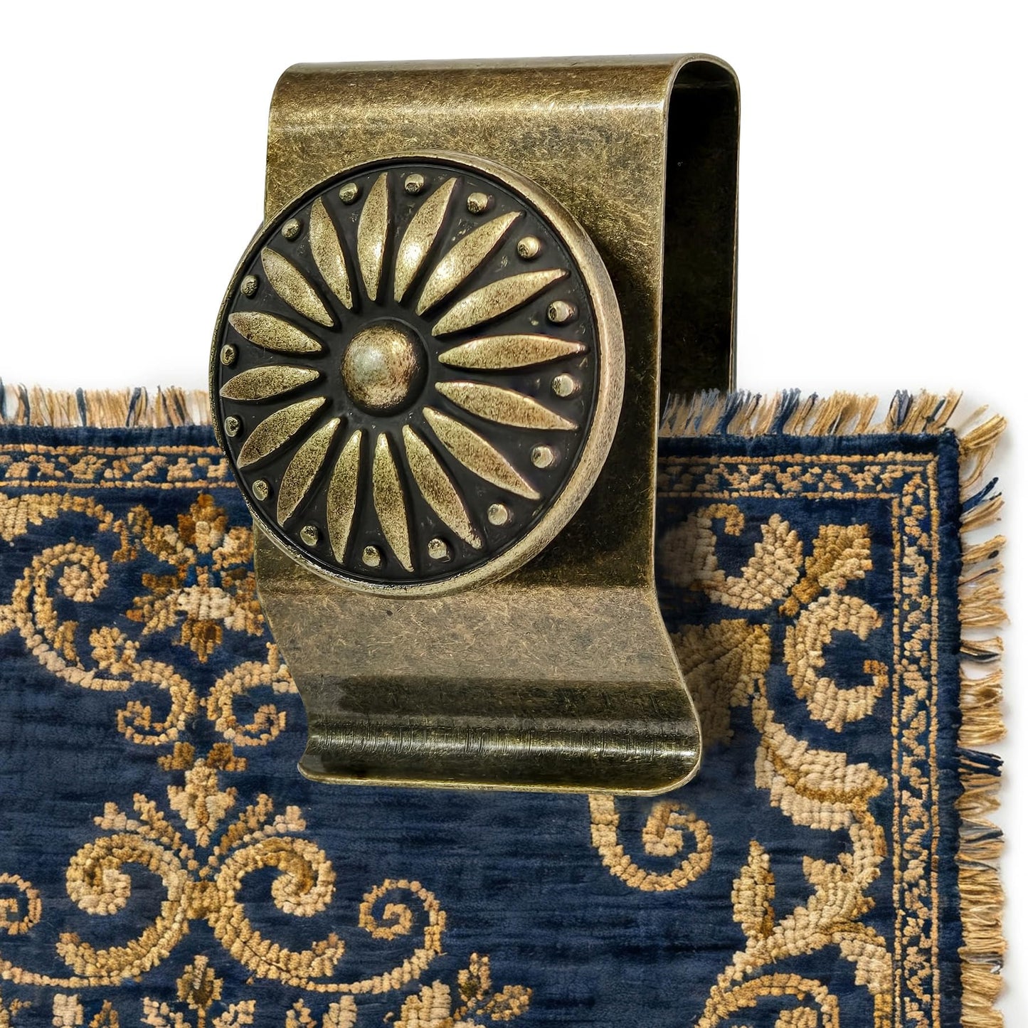 Tapestry Wall Hanging Clamps 4PCS 1.2x2.0 Textile Art Decoration Hangers Metal Clips for Hanging Rugs Carpet Display (Antique)