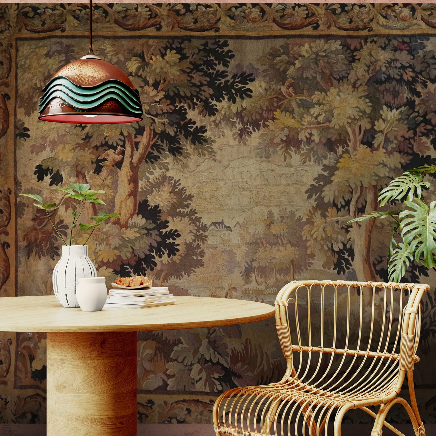 The Woodland Retreat: A 17th Century Flemish Tapestry of Pastoral Tranquility RE966616