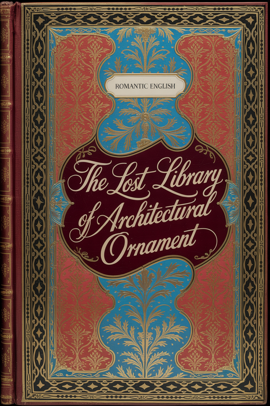 Decorative book cover titled 'The Lost Library of Architectural Ornament' with ornate design.