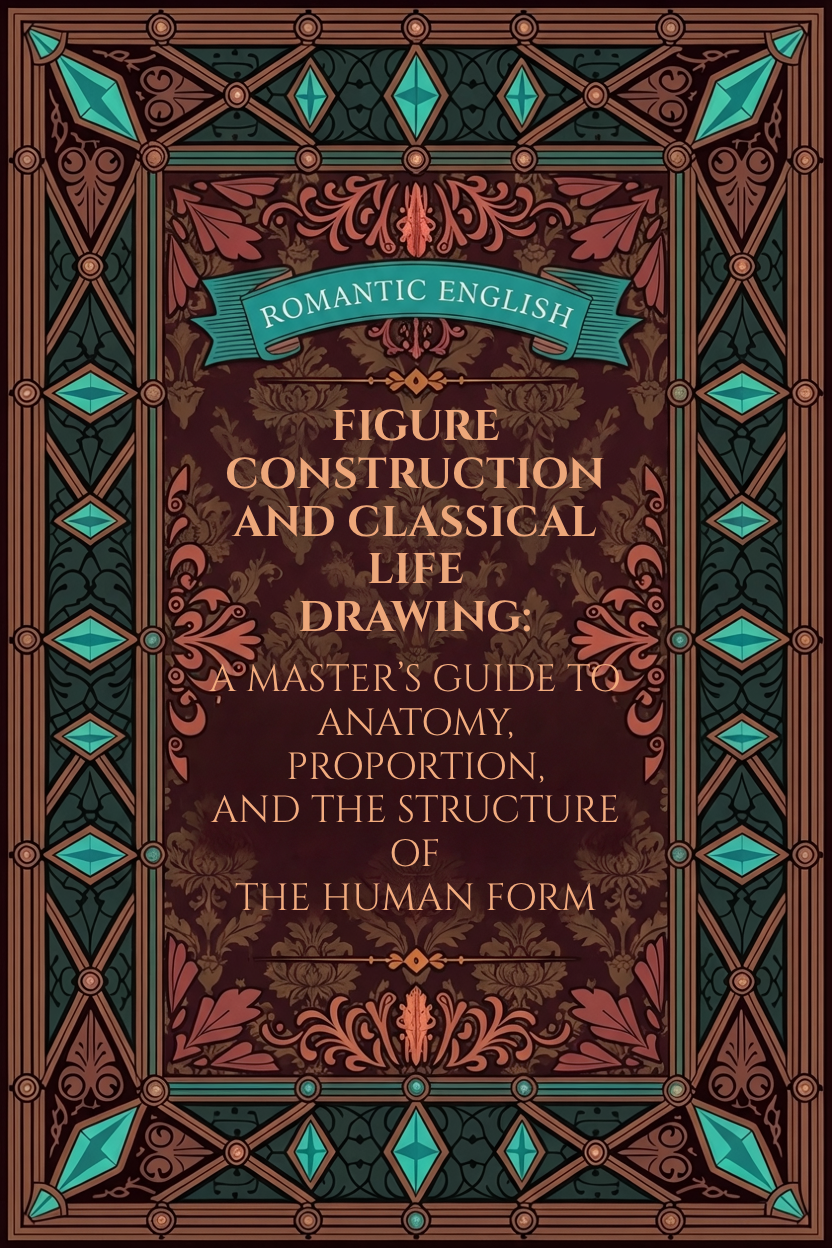 Book cover with decorative border and text about figure construction and classical life drawing.