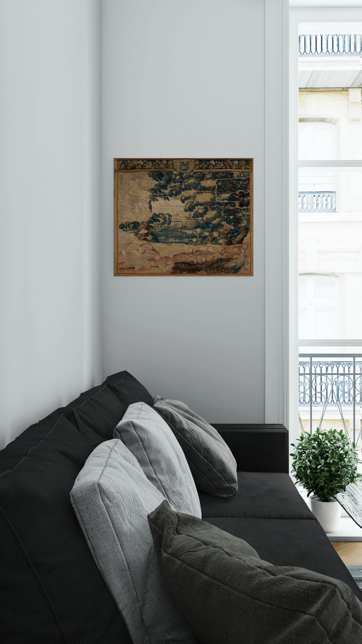 Brilliant Faded Golden Bohemian Vintage Look Verdure Tapestry Reproduction RE712944