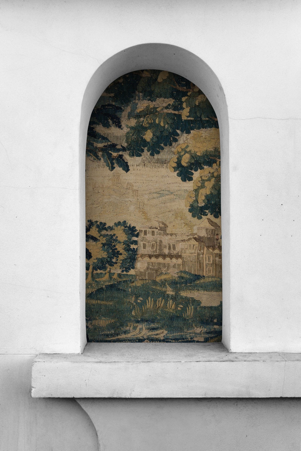 Brilliant Faded Golden Bohemian Vintage Look Verdure Tapestry Reproduction RE712944