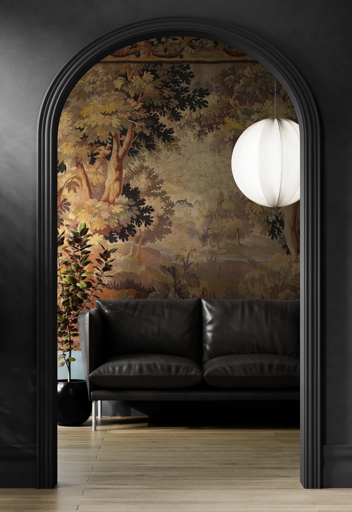 The Woodland Retreat: A 17th Century Flemish Tapestry of Pastoral Tranquility RE966616
