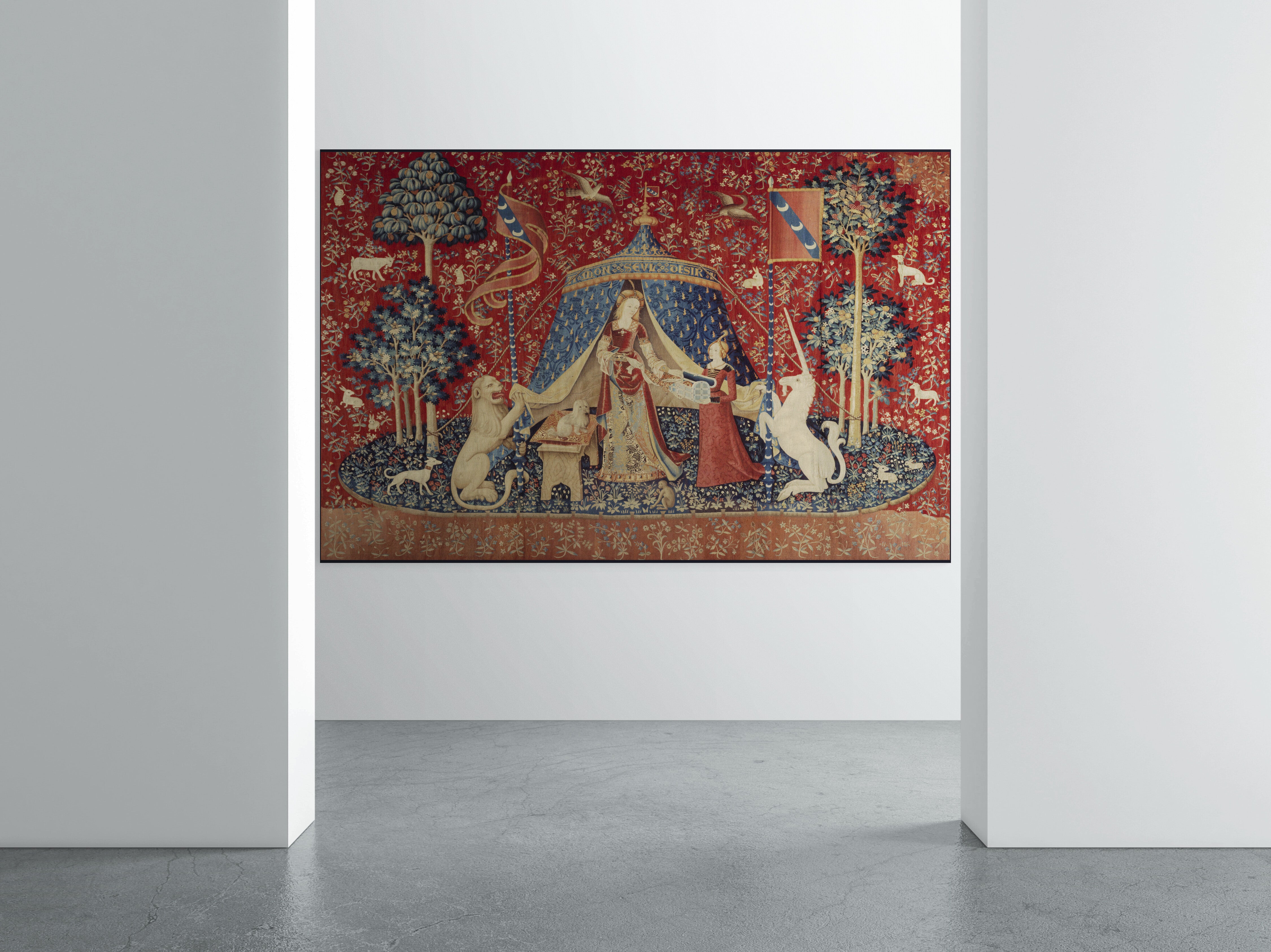 Medieval Tapestry Reproduction of The Lady and the Unicorn La Dame à l ...