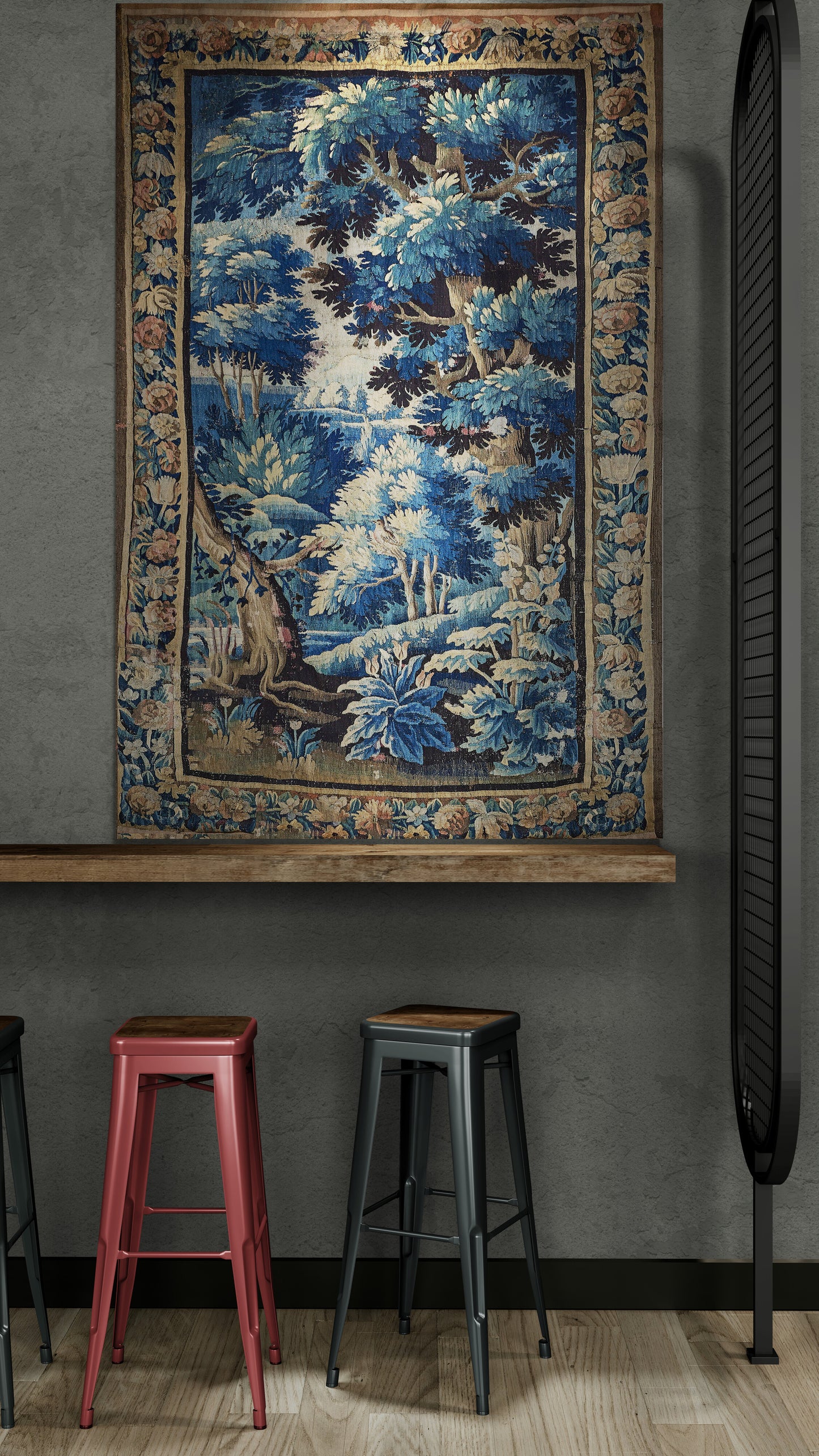 Beautiful Ultra Authentic Signature Impressive Verdure Tapestry Reproduction RE622305