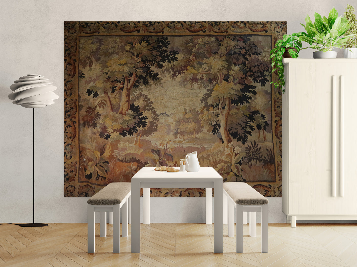 The Woodland Retreat: A 17th Century Flemish Tapestry of Pastoral Tranquility RE966616