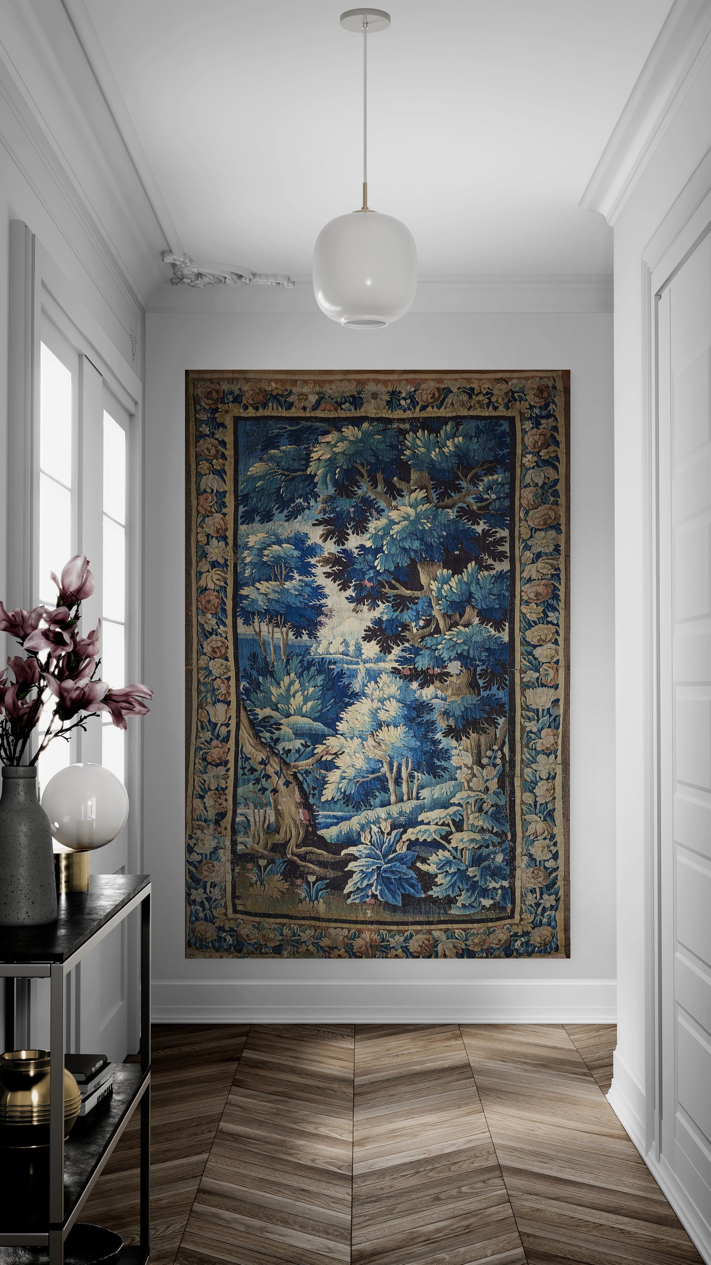 Beautiful Ultra Authentic Signature Impressive Verdure Tapestry Reproduction RE622305