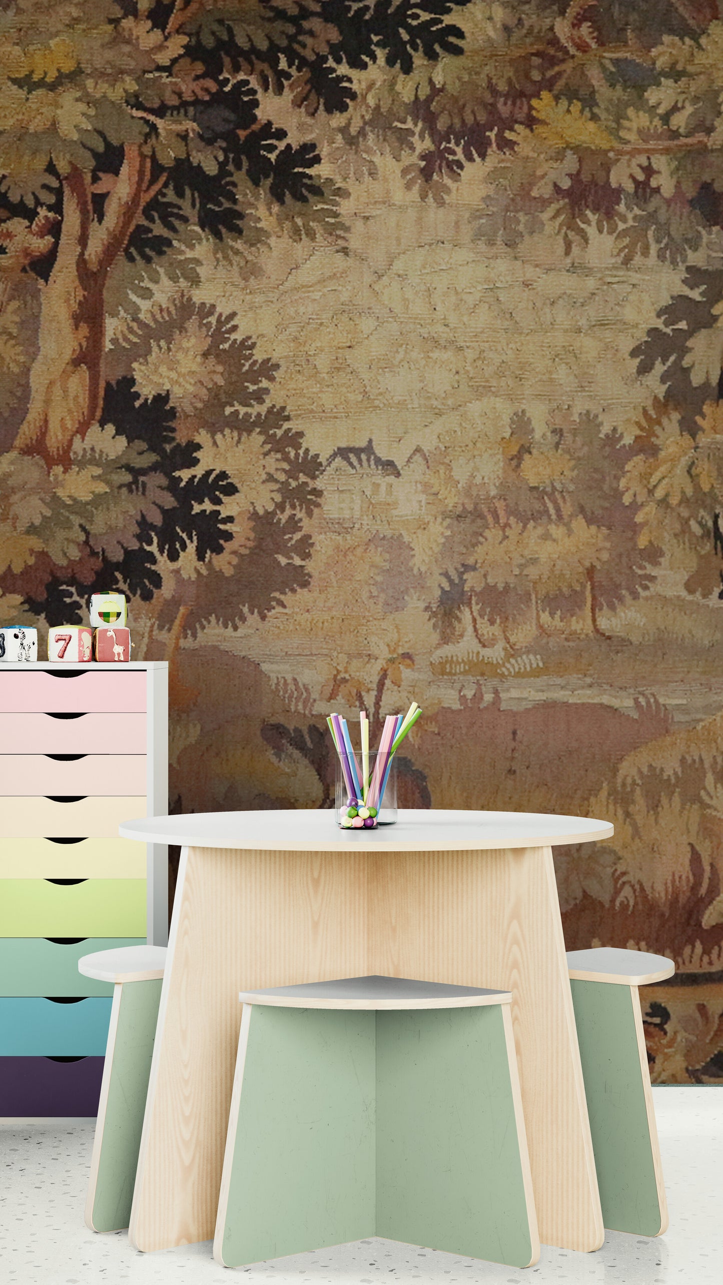 The Woodland Retreat: A 17th Century Flemish Tapestry of Pastoral Tranquility RE966616
