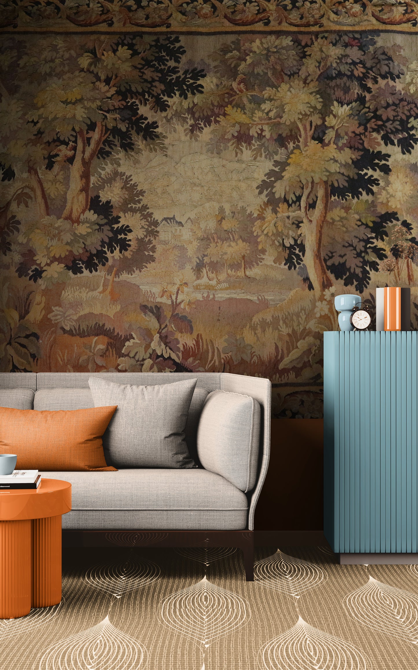 The Woodland Retreat: A 17th Century Flemish Tapestry of Pastoral Tranquility RE966616