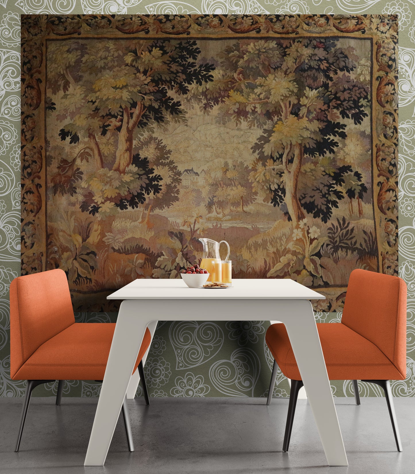 The Woodland Retreat: A 17th Century Flemish Tapestry of Pastoral Tranquility RE966616