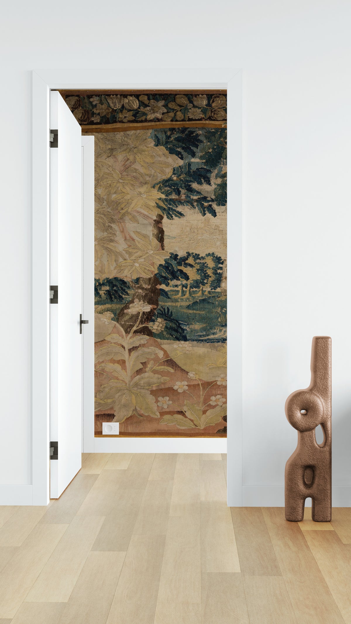Brilliant Faded Golden Bohemian Vintage Look Verdure Tapestry Reproduction RE712944