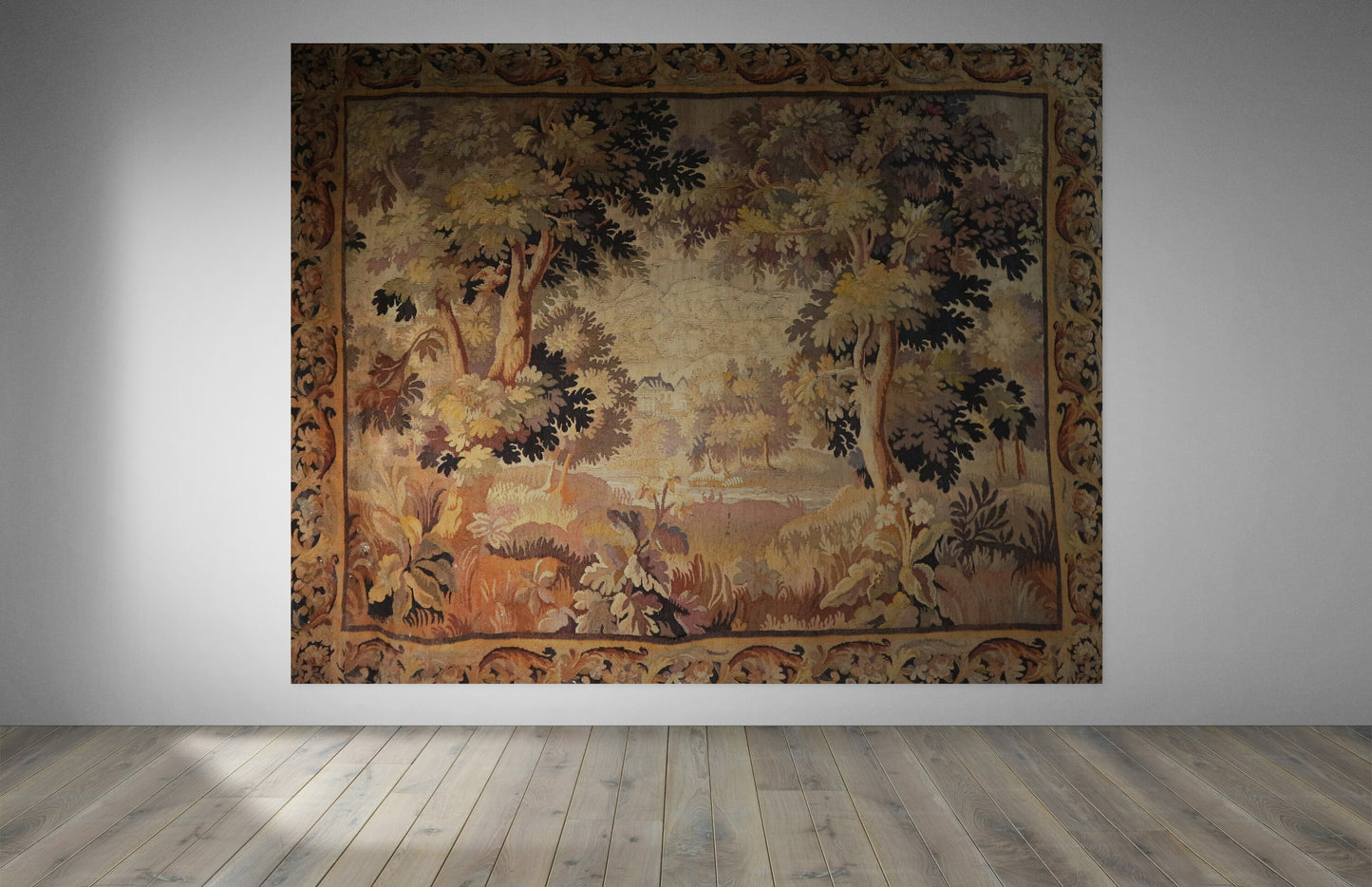 The Woodland Retreat: A 17th Century Flemish Tapestry of Pastoral Tranquility RE966616
