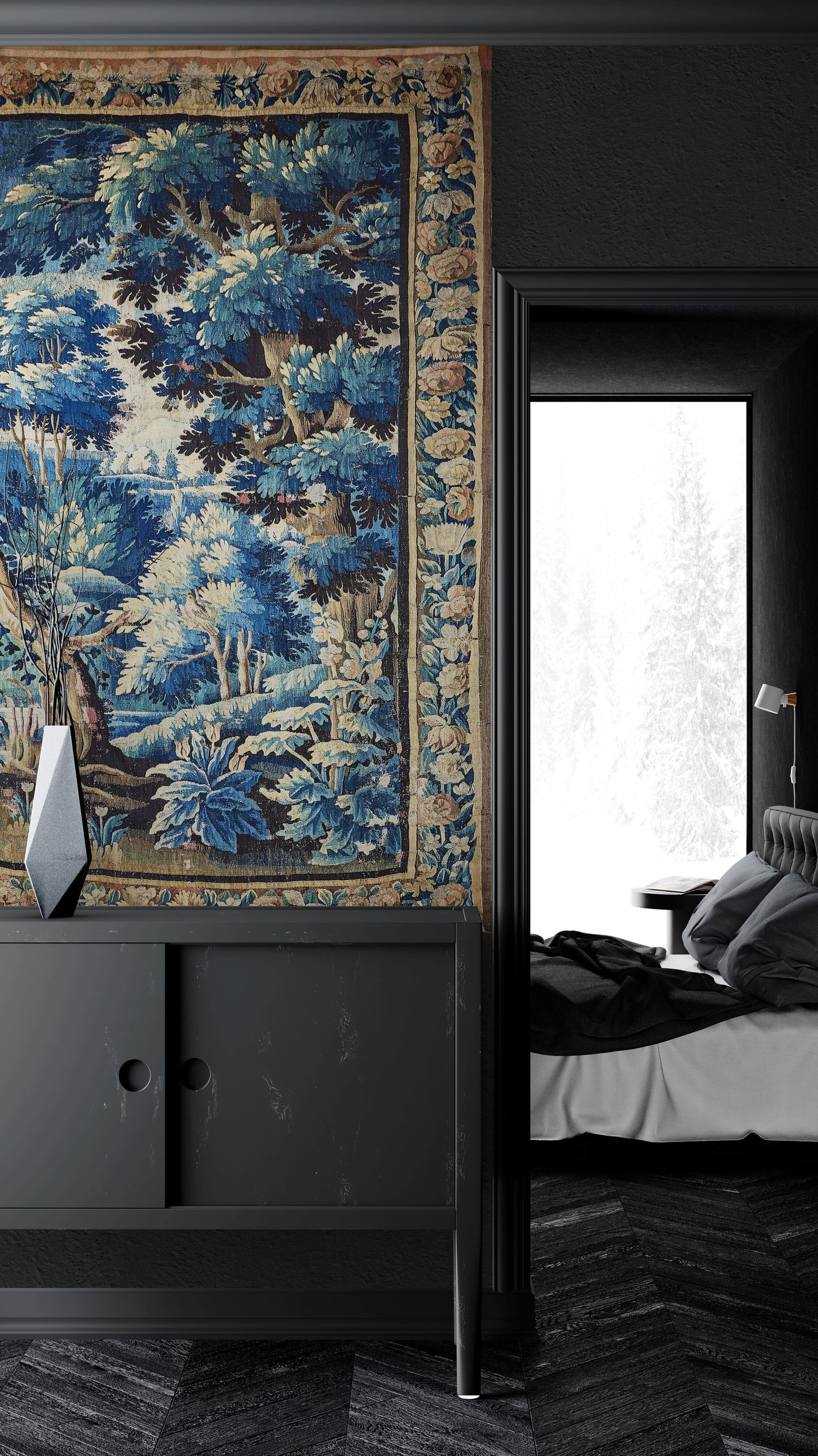 Beautiful Ultra Authentic Signature Impressive Verdure Tapestry Reproduction RE622305