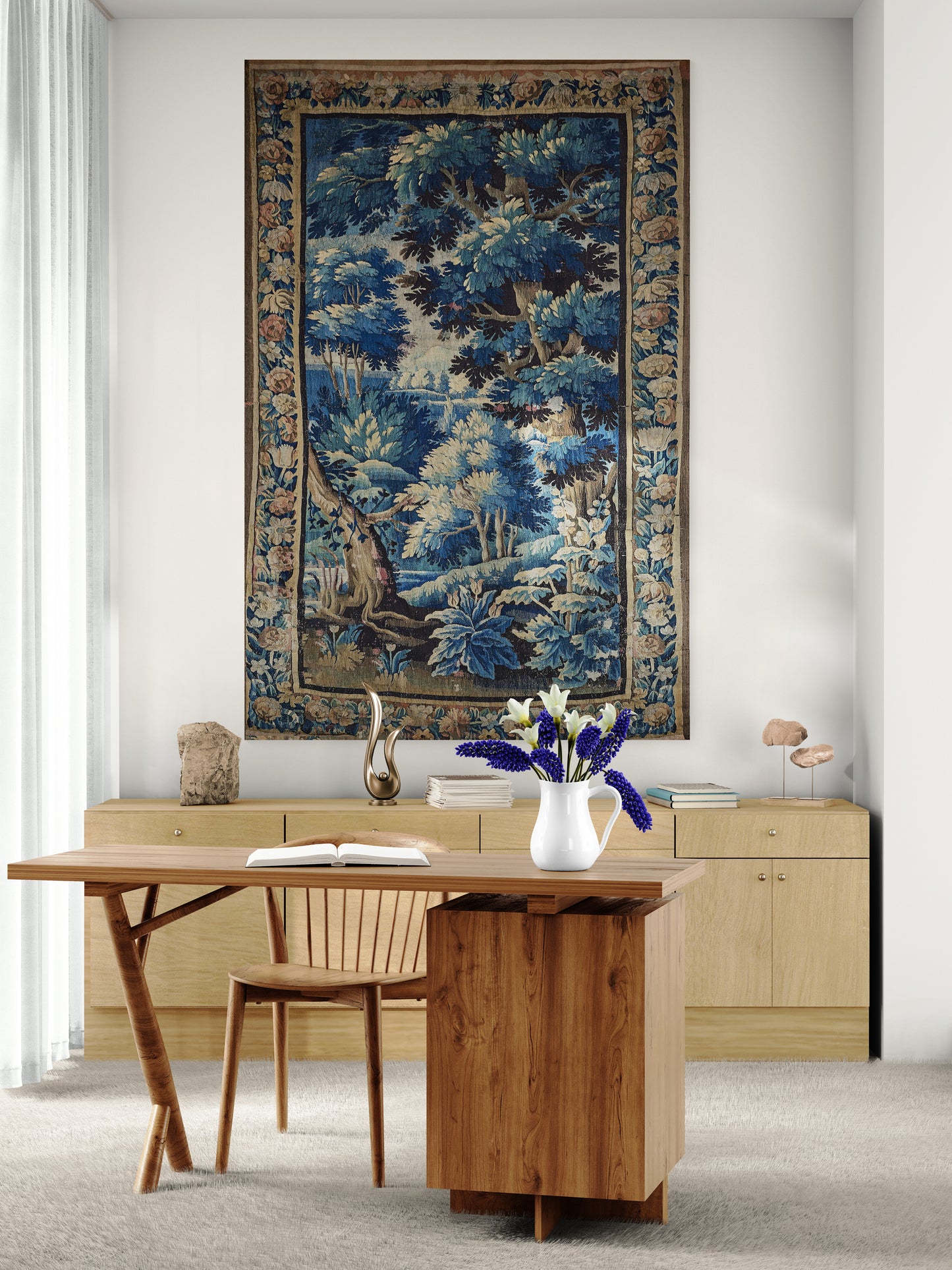 Beautiful Ultra Authentic Signature Impressive Verdure Tapestry Reproduction RE622305