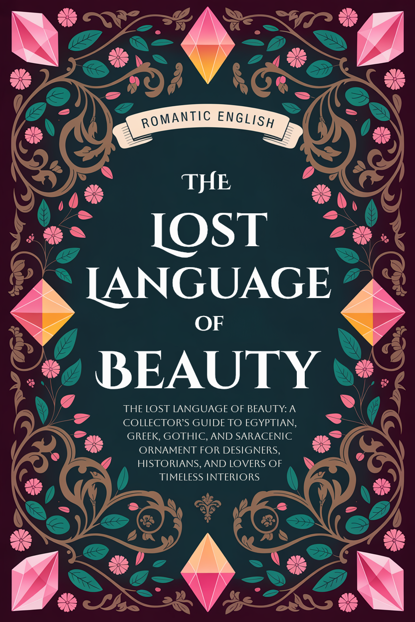 Book cover of 'The Lost Language of Beauty' with decorative elements and text.