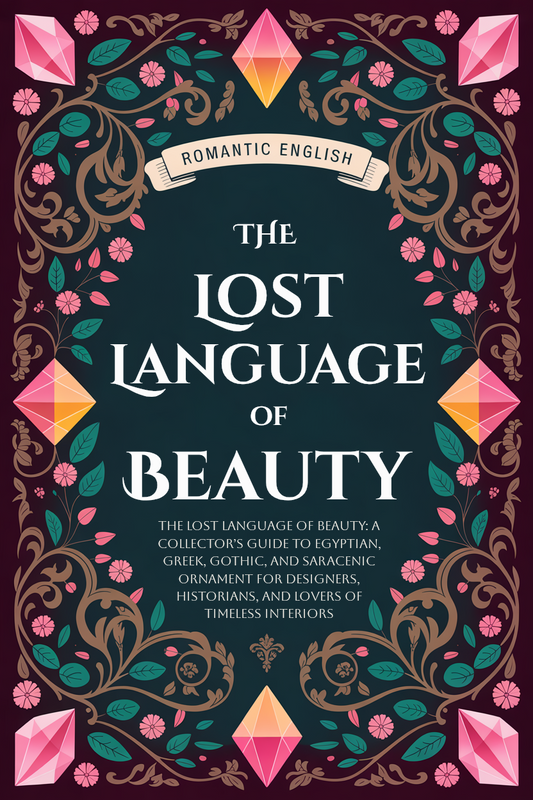 Book cover of 'The Lost Language of Beauty' with decorative elements and text.