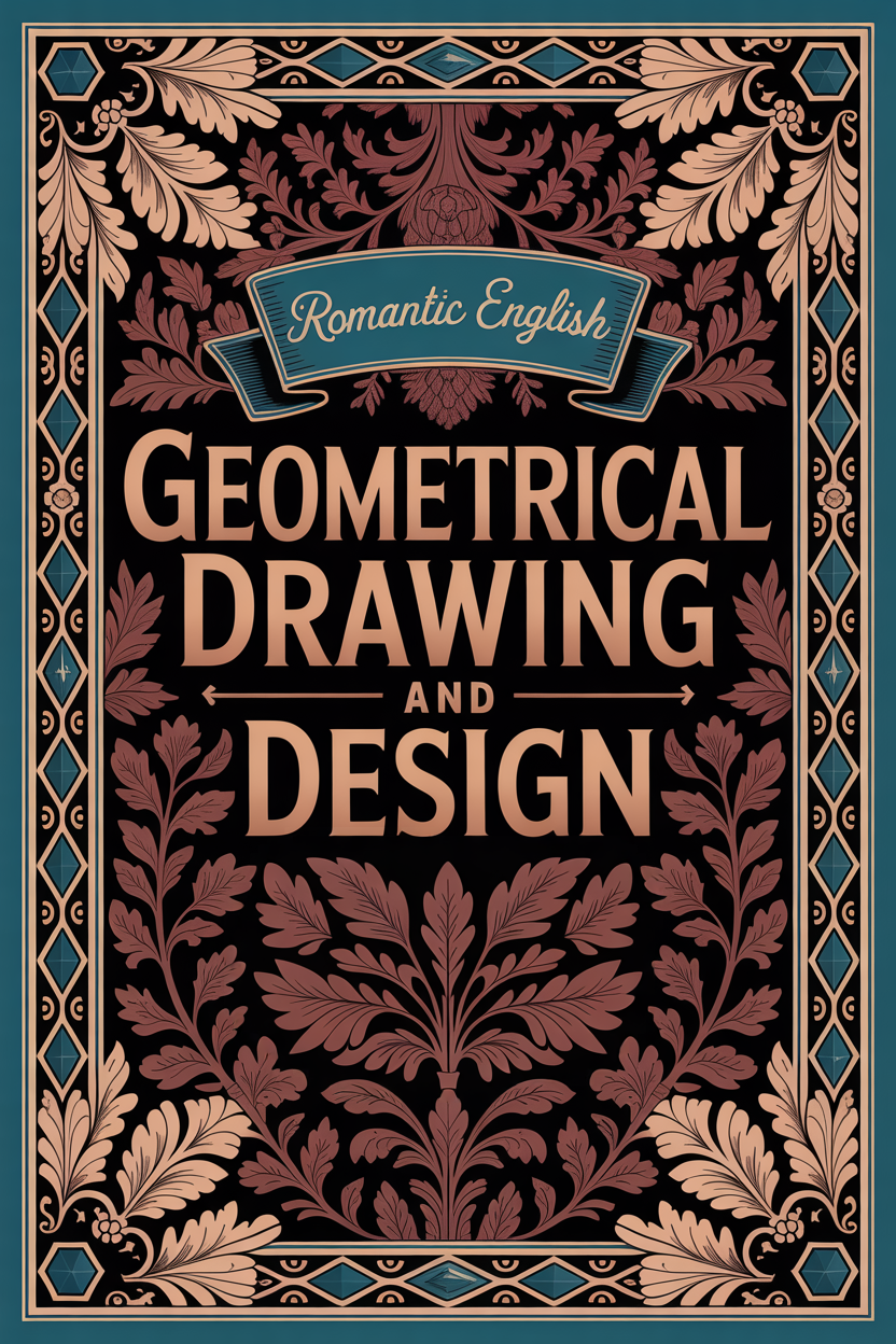 Book cover of 'Geometrical Drawing and Design' with decorative text and patterns.