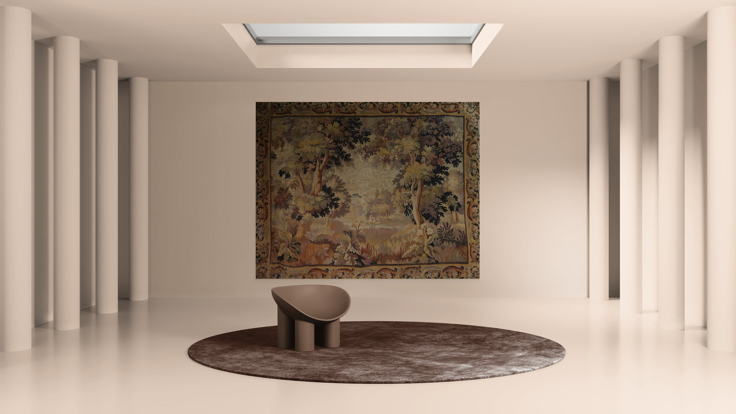 The Woodland Retreat: A 17th Century Flemish Tapestry of Pastoral Tranquility RE966616