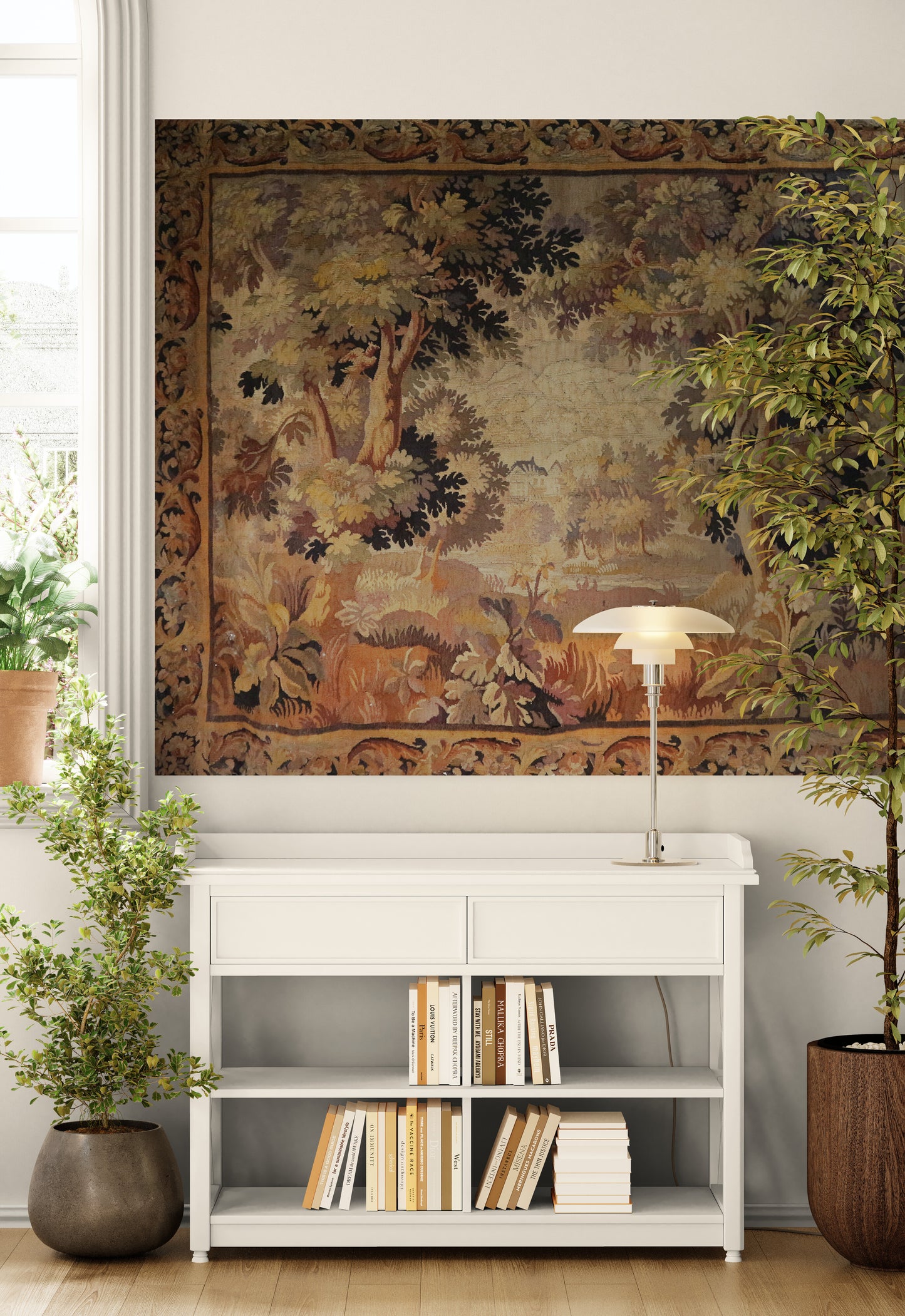 The Woodland Retreat: A 17th Century Flemish Tapestry of Pastoral Tranquility RE966616