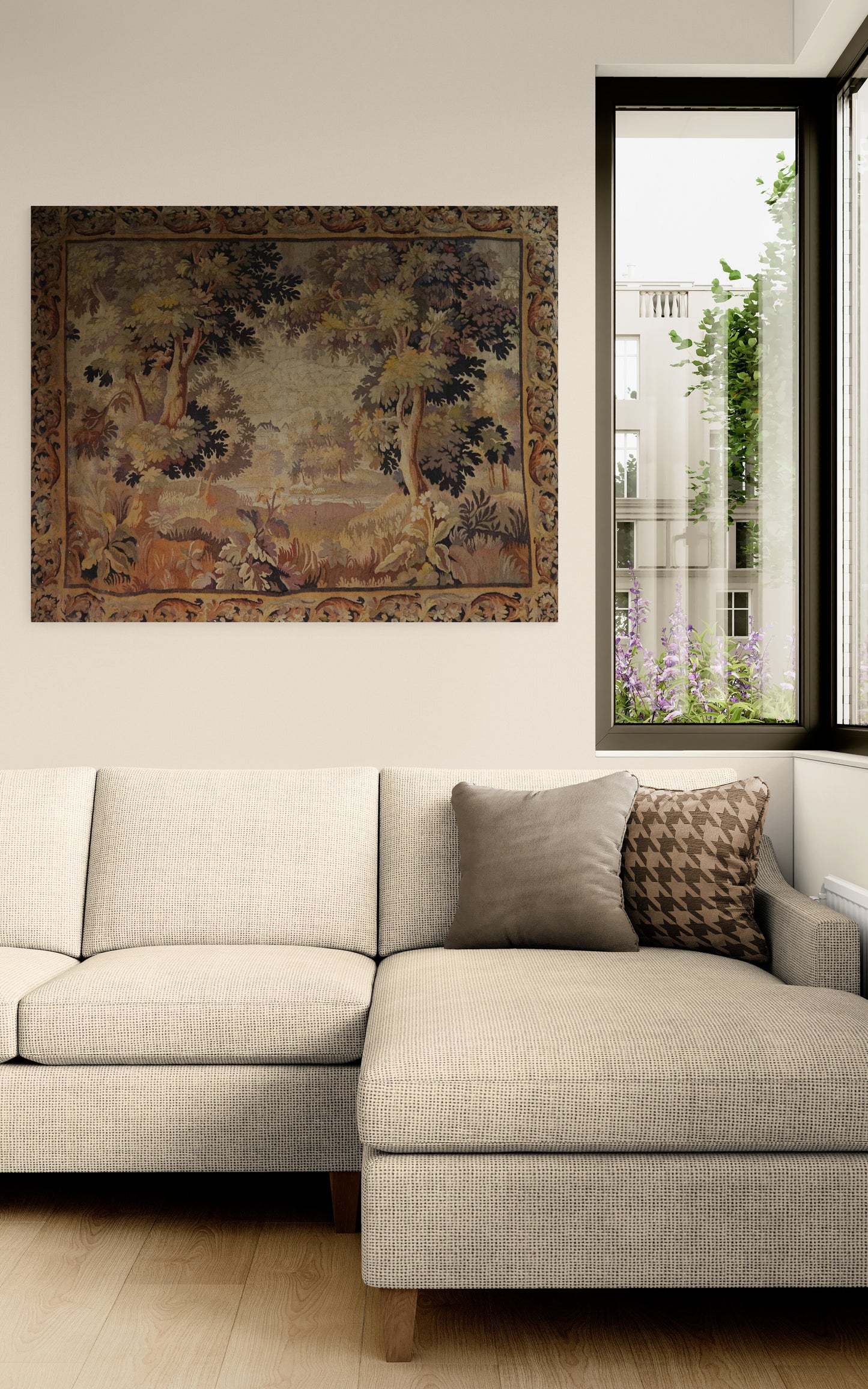 The Woodland Retreat: A 17th Century Flemish Tapestry of Pastoral Tranquility RE966616