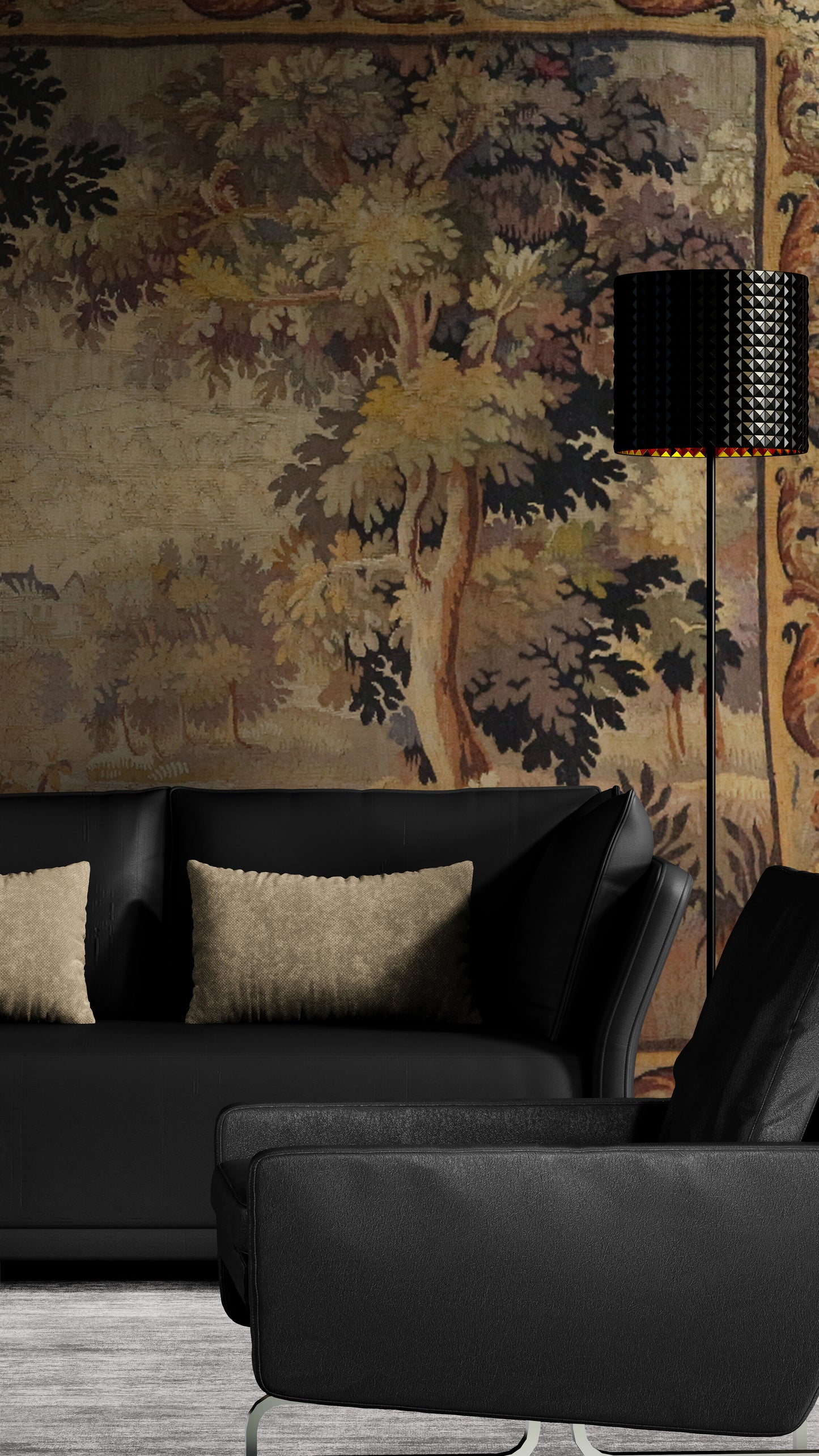 The Woodland Retreat: A 17th Century Flemish Tapestry of Pastoral Tranquility RE966616