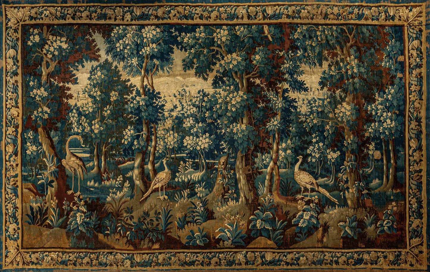 The Verdant Majesty: A Grand Panoramic Tapestry of Peacock Woodland Splendour RE003465