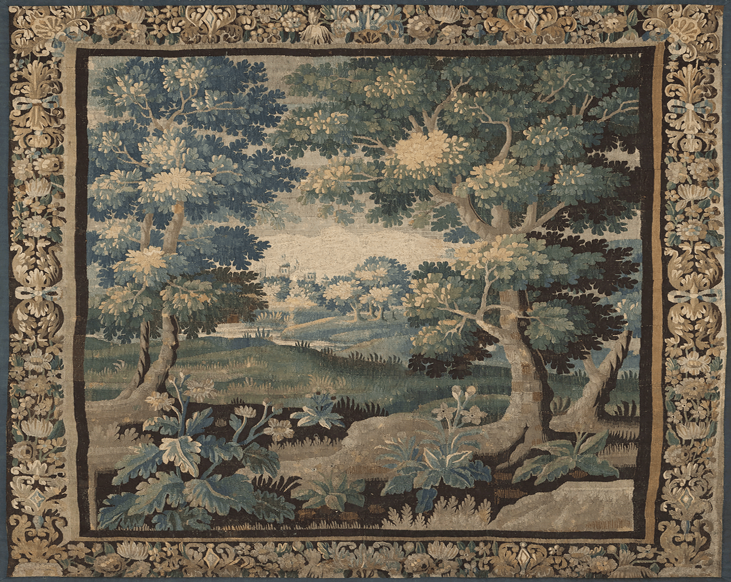 The Verdant Manor Grove Tapestry Reproduction — Historic European Woodland Wall Hanging for English Country House Interiors RE022970