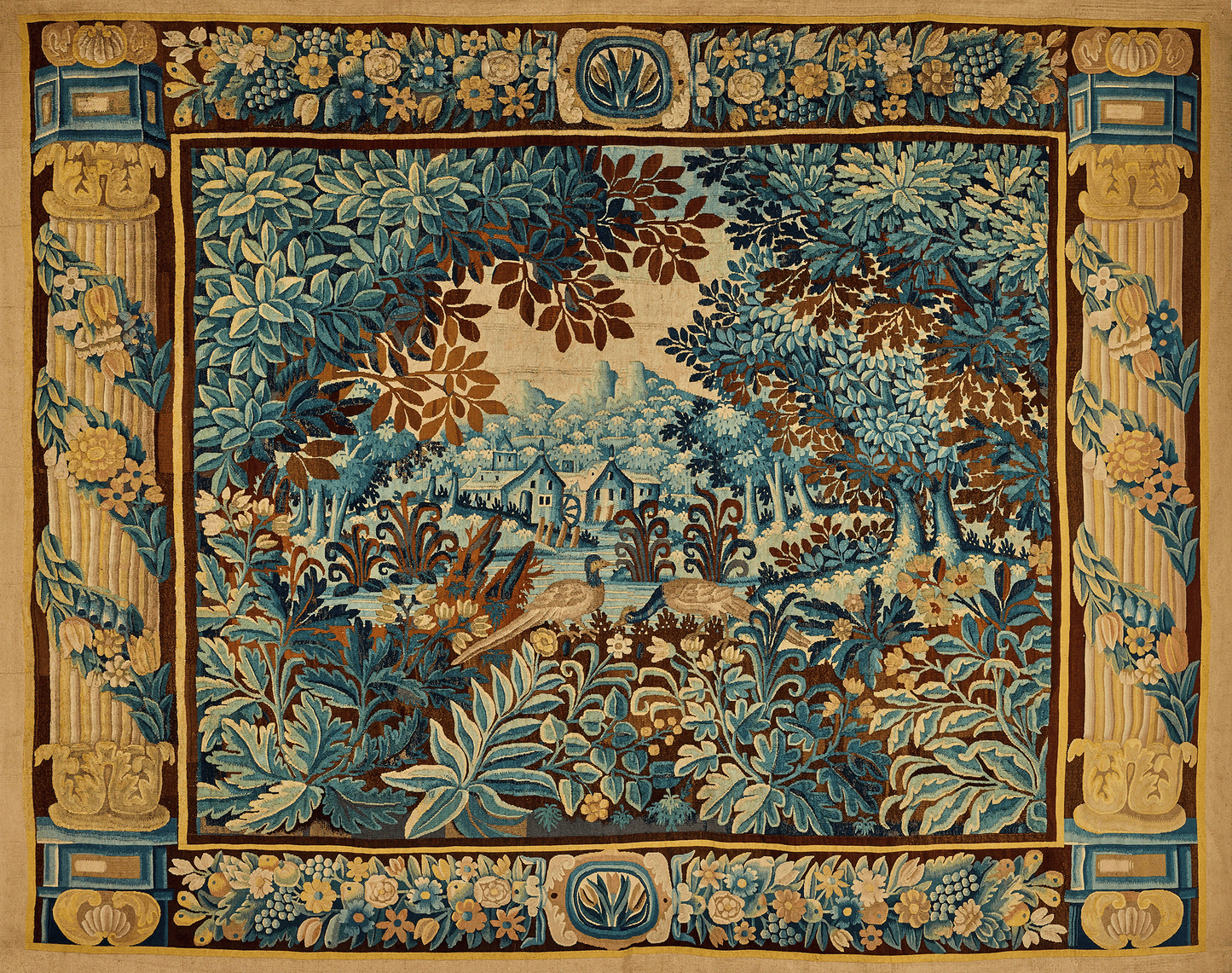 Pastoral Majesty: A Verdure Framed in Golden Columns RE074315