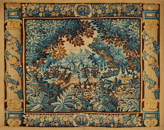 Pastoral Majesty: A Verdure Framed in Golden Columns RE074315