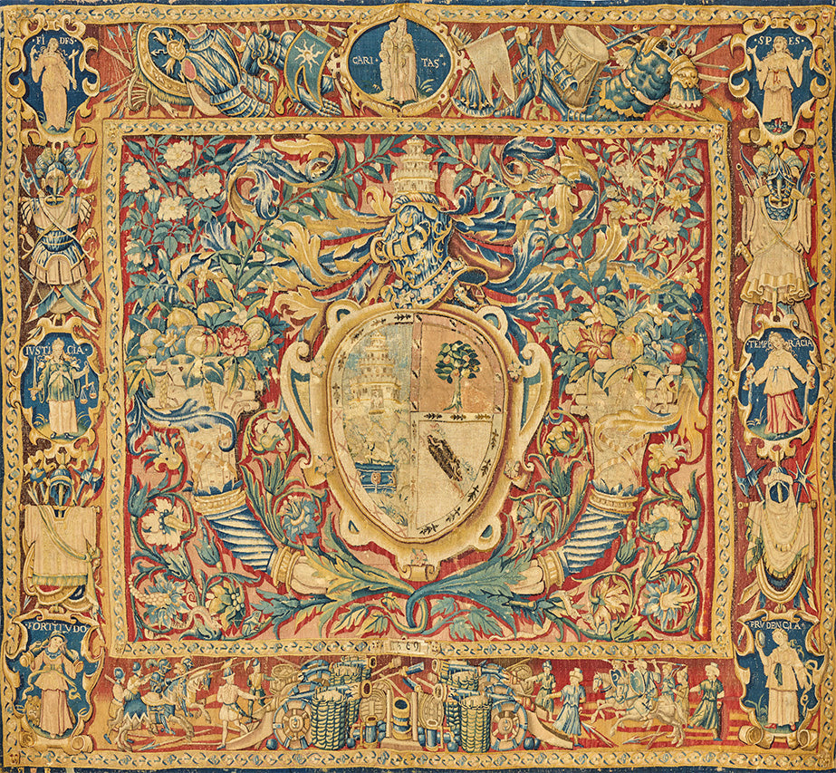 The Triumph of Virtue: A Heraldic Tapestry of Power, Allegory, and Noble Lineage RE366816