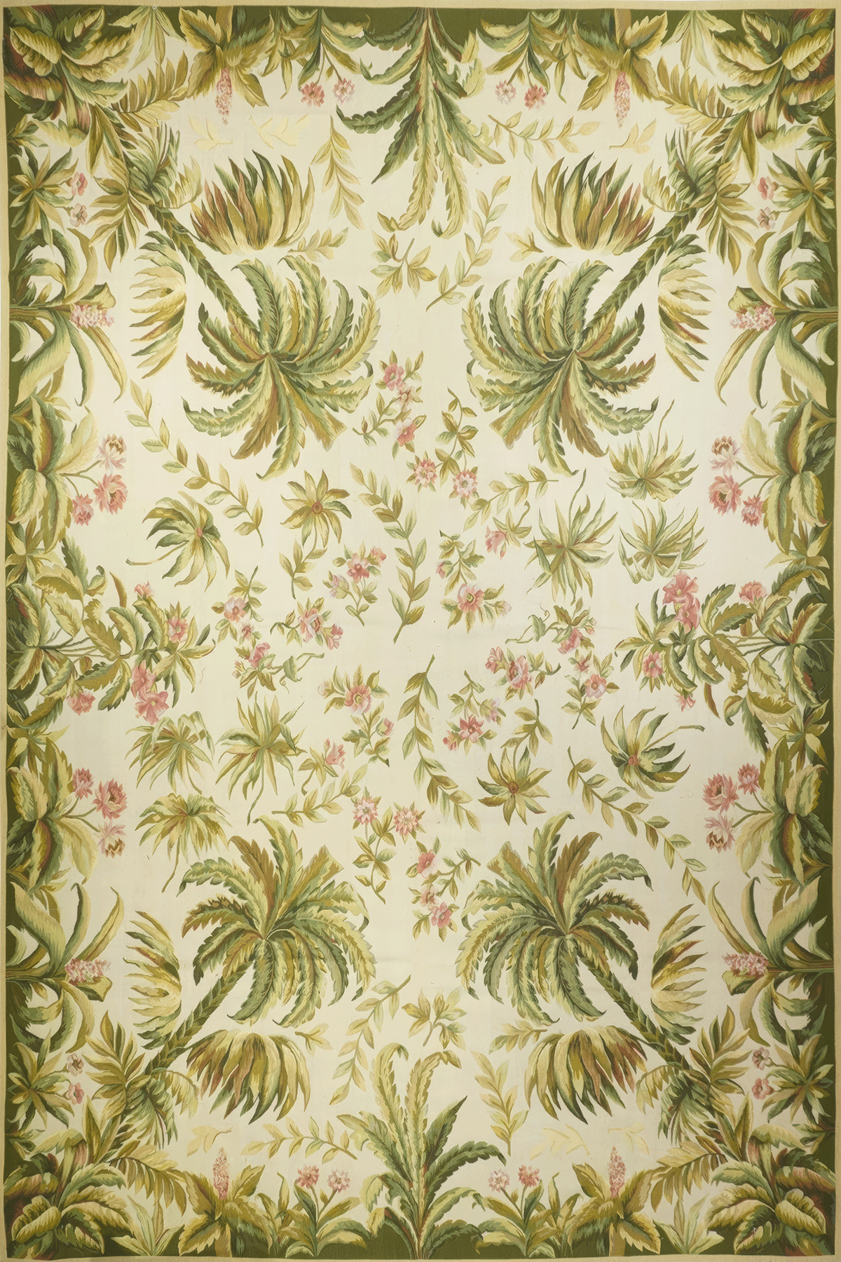 The Palm House Garden Rug — A Romantic Botanical Chenille Area Rug for English Country and Tropical Interiors REVR587746