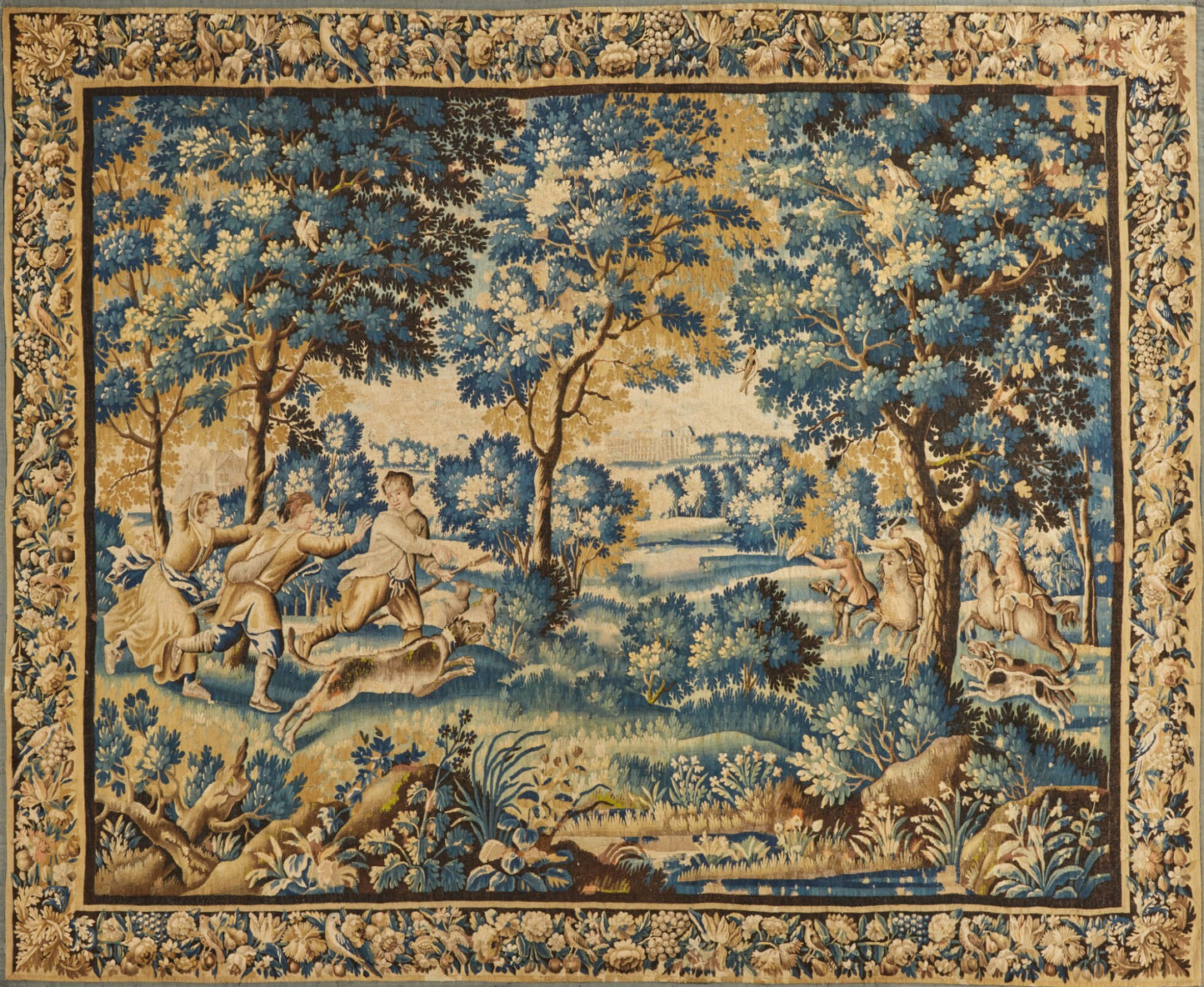 The Chase in Azure Fields: A Noble Hunt Woven in Motion, Light, and Aristocratic Tradition RE619276